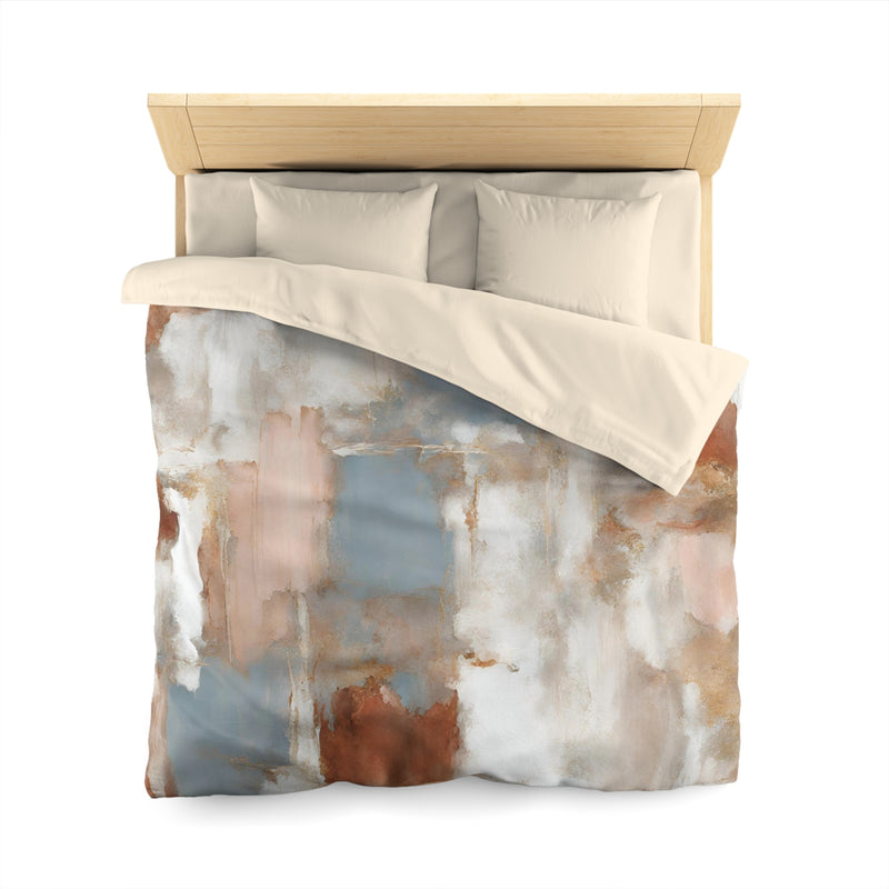 Abstract Duvet Cover | Beige Rust, blue White