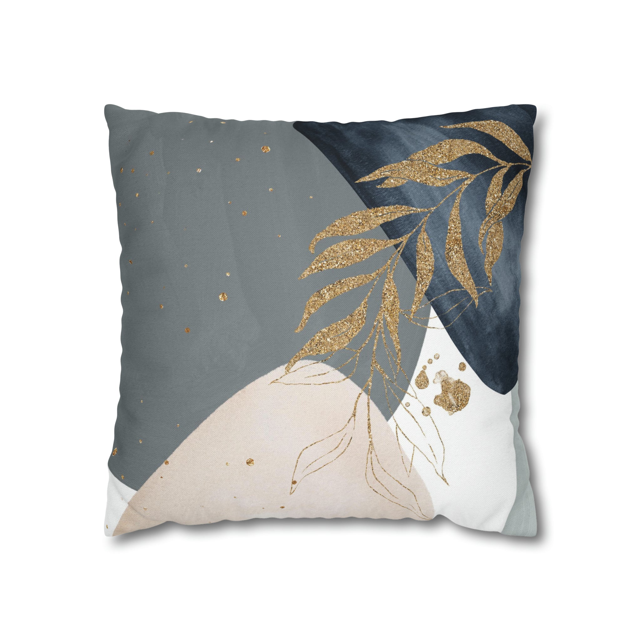 Abstract Pillow Cover | Boho Grey Navy Blue, Beige