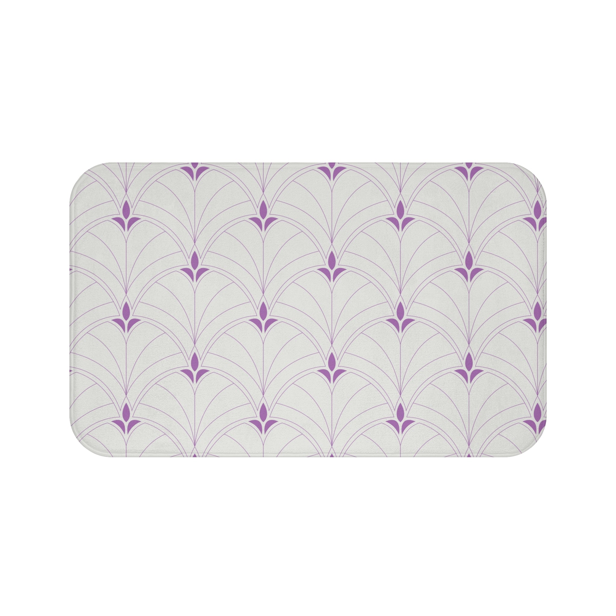 Art Deco Kitchen, Bath Mat | Grey Purple