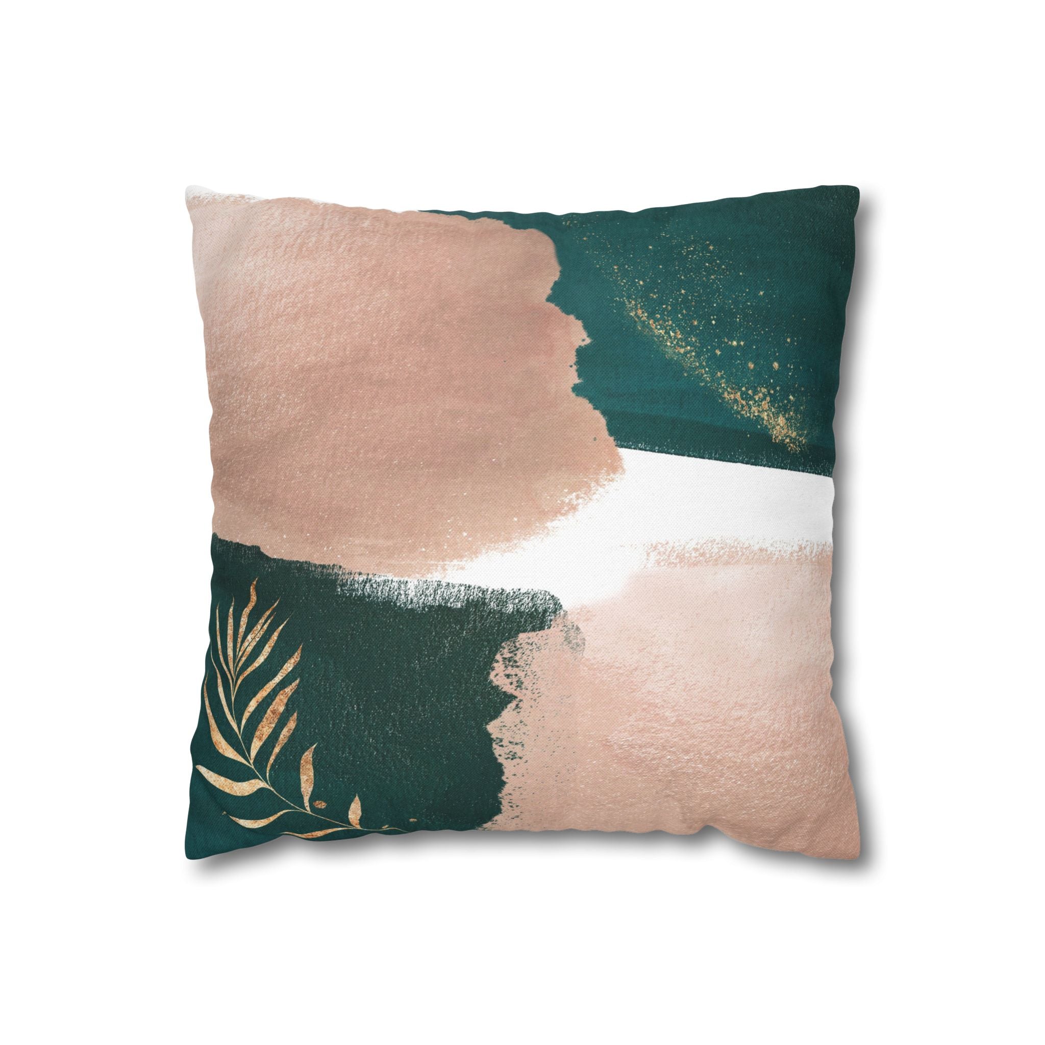 Abstract Throw Pillow Cover, Forest Green Modern Organic Decor Cushion