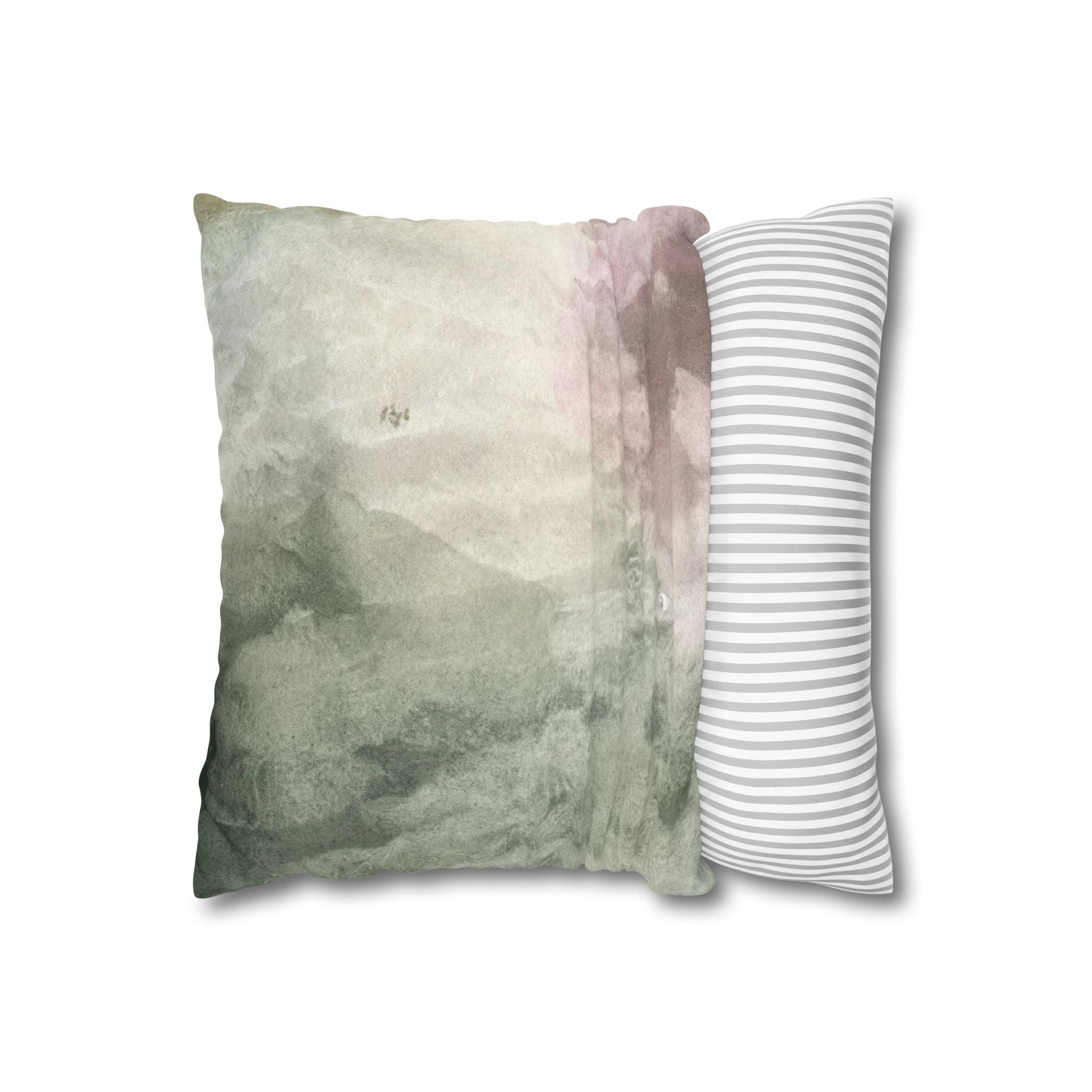 Abstract Pillow Cover | Green Earthy Watercolor Pillowcase