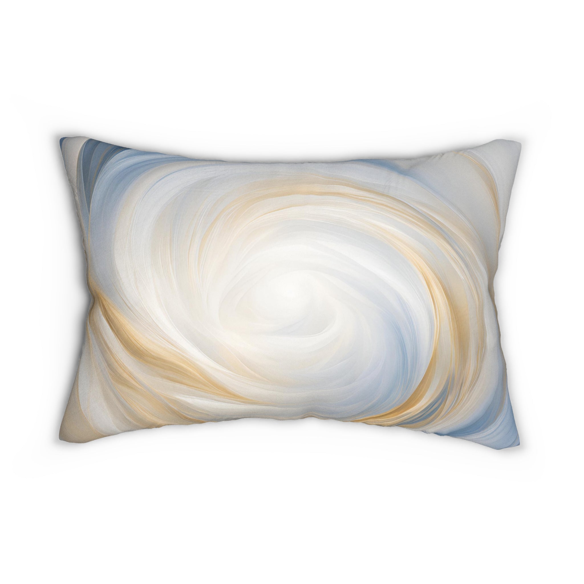 Abstract Lumbar Pillow | Beige, Pale Blue White