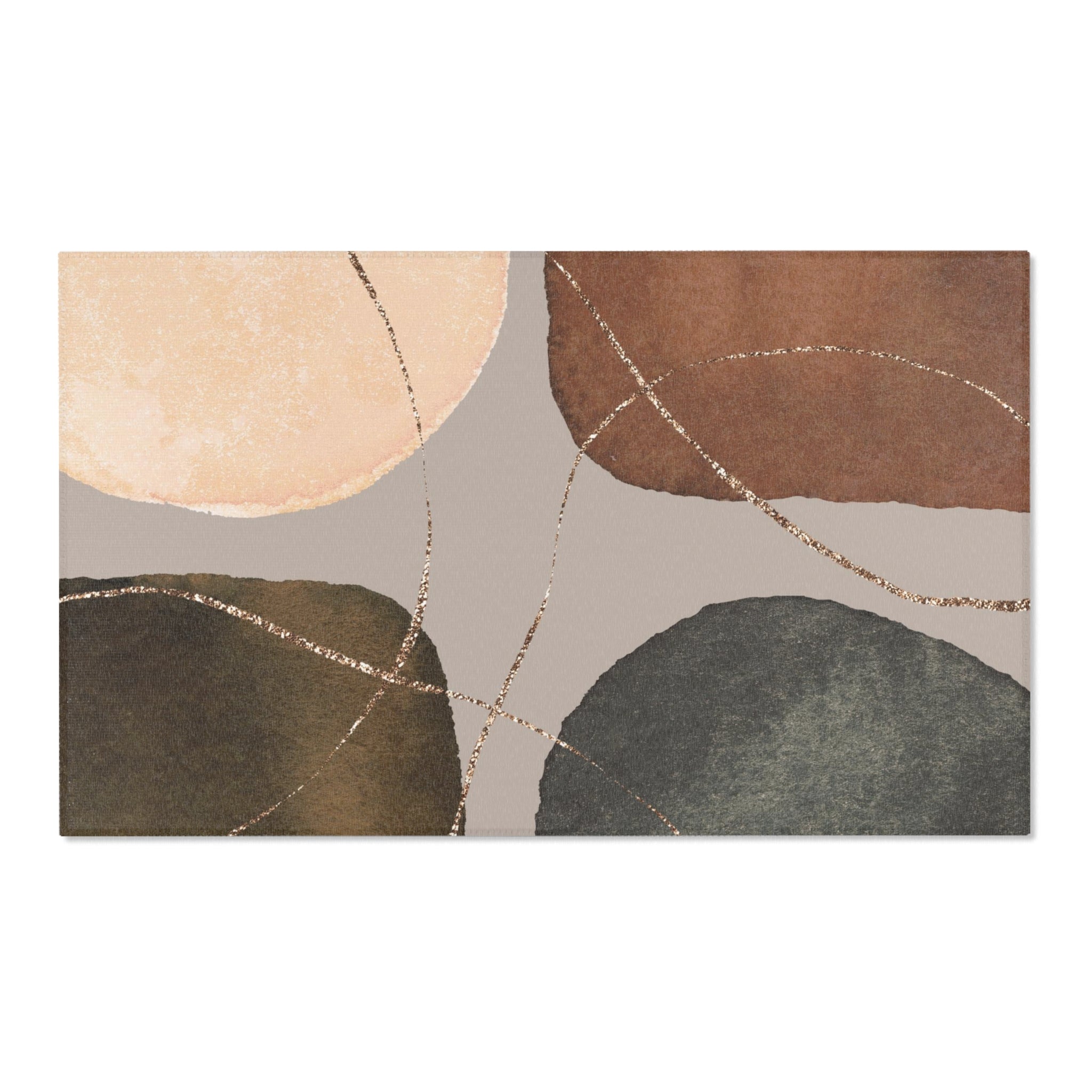 Abstract Area Rug | Grey Brown Earthy Watercolor Artsy Rug