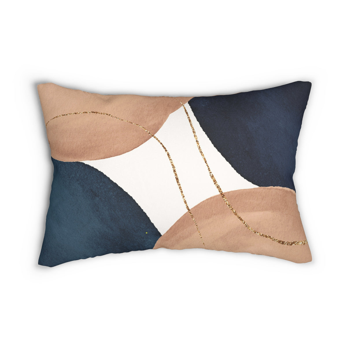 Navy and Sand Mid Century Modern Lumbar Pillow
