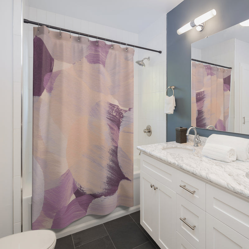 Abstract Shower Curtain | Purple Beige