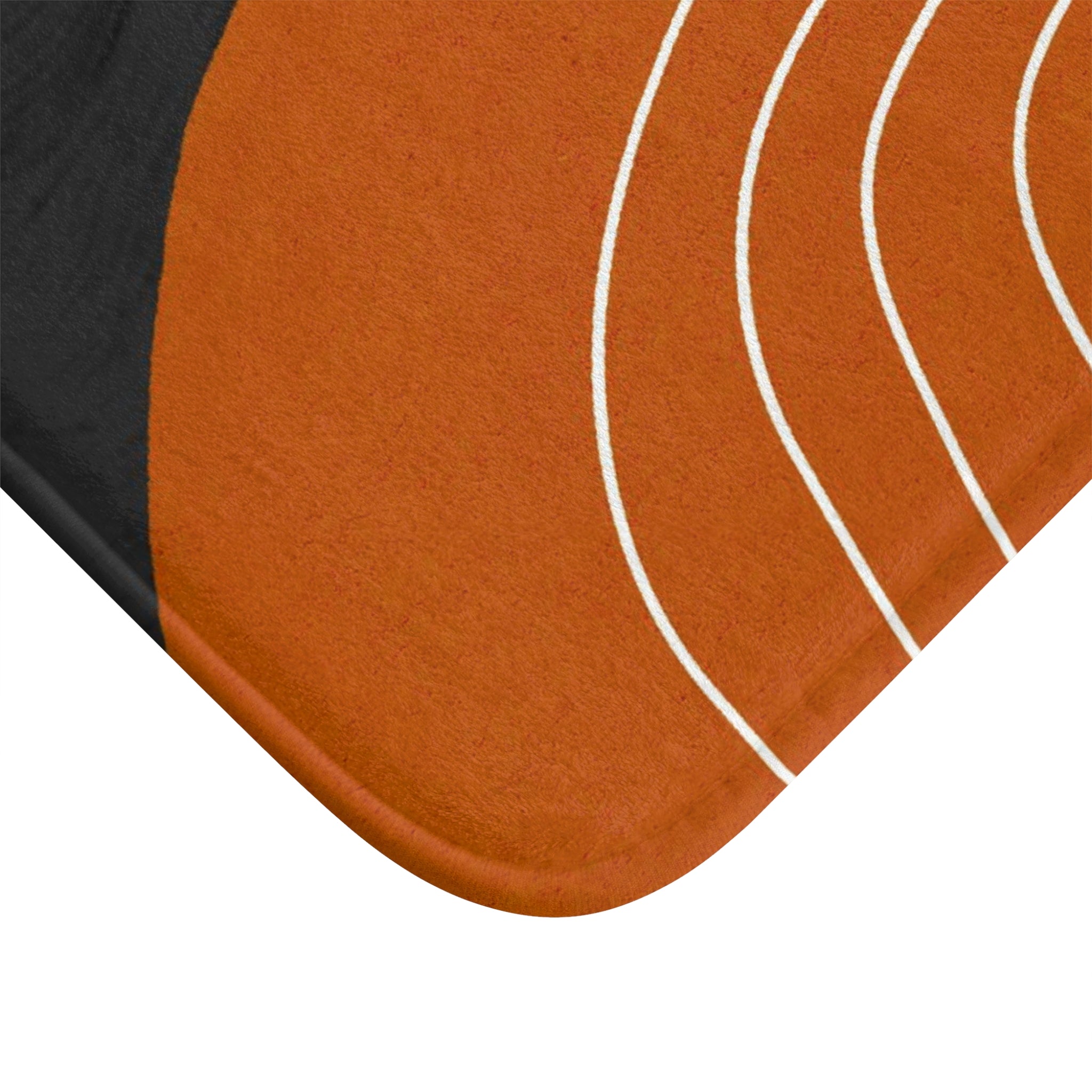 Abstract Bath, Kitchen Mat, Rug | Burnt Orange, Black White