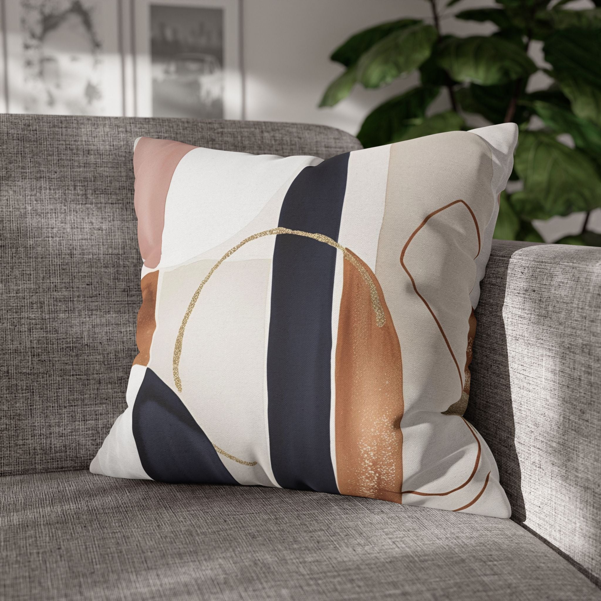 Abstract Pillow Cover | Navy Terracotta Pillowcase
