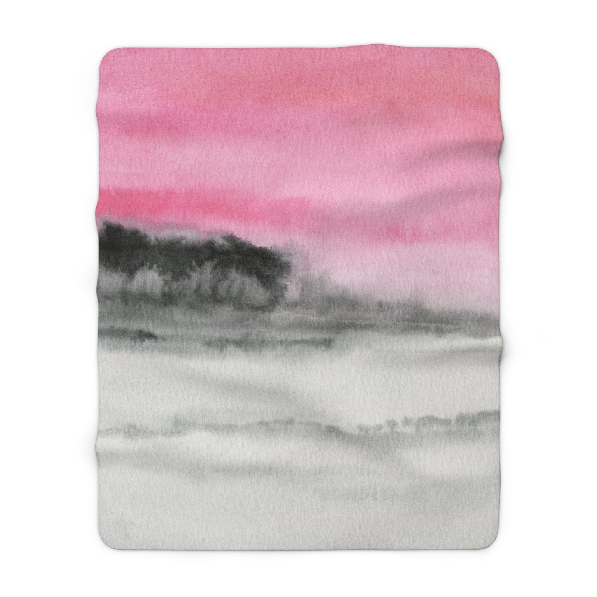 Cozy Comfy, Abstract Blanket | Pink, Gray Black Ombre, Landscape