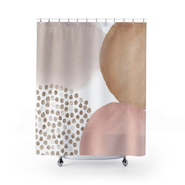 Abstract Shower Curtain | Blush Pink Beige