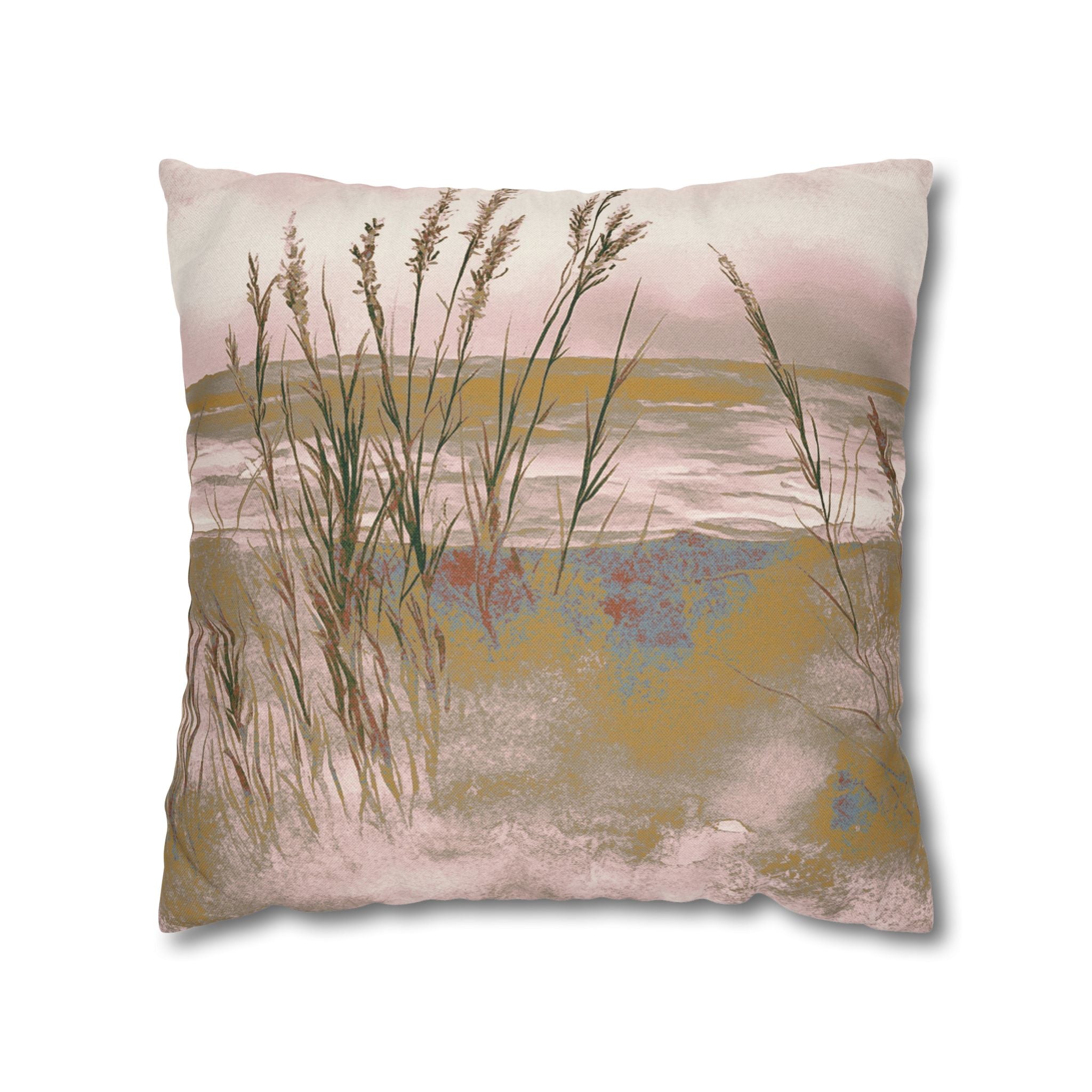 Landscape Throw Pillow Cover, Abstract Nature Modern Organic Decor Cushion