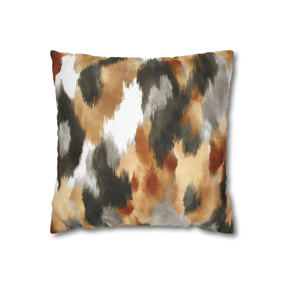 Abstract Pillow Cover | Rust Mustard Ikat Pillowcase