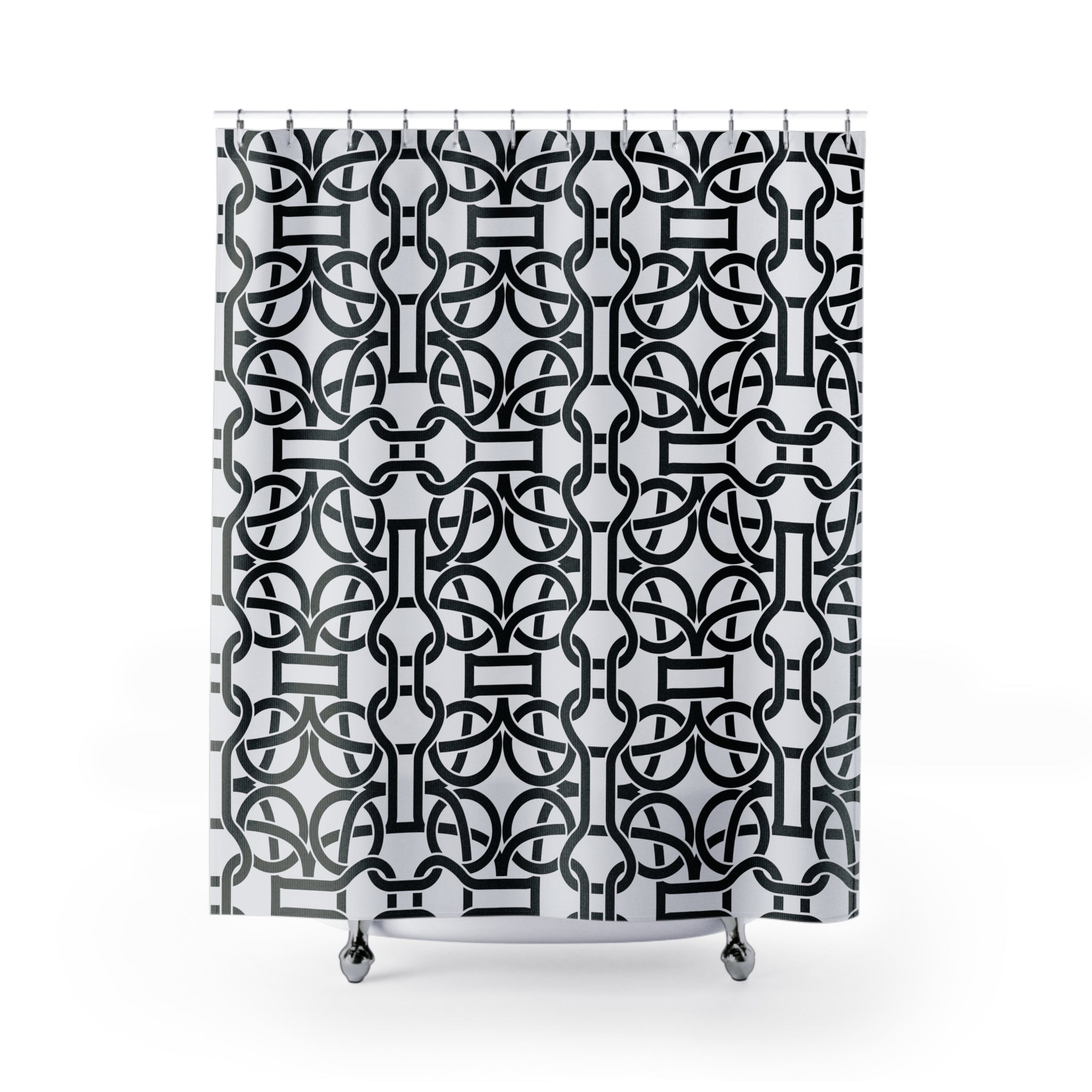 Black and White Shower Curtain | Art Deco Geometric