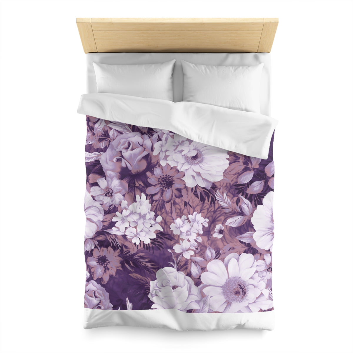 Purple Vintage Floral Duvet Cover | Plum Lilac Peony Rose Bedding