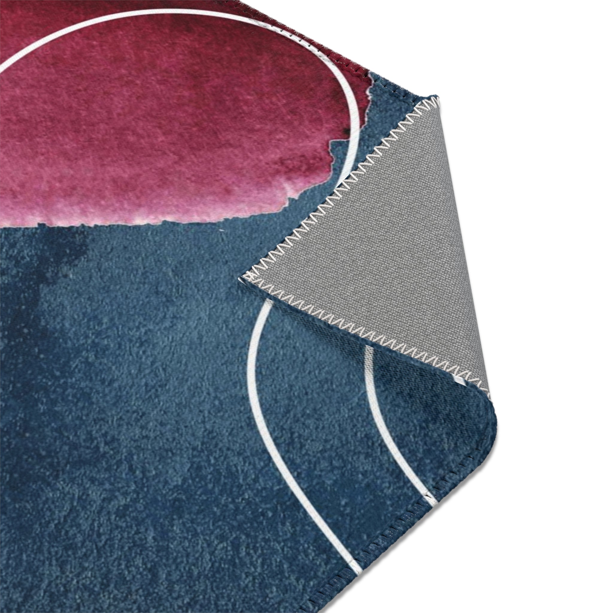 Abstract Boho Area Rug | Burgundy Navy Blue