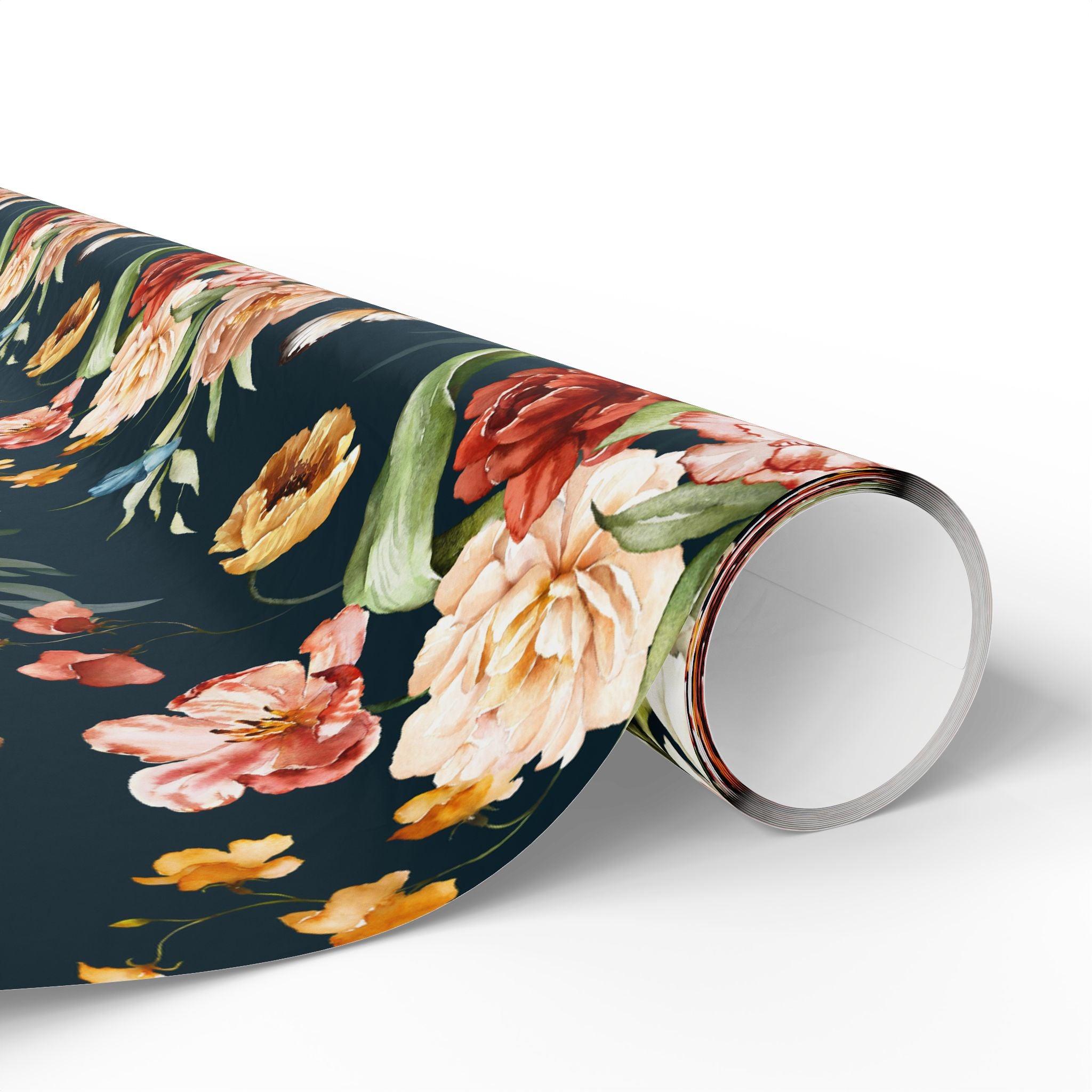 Dark Floral Wrapping Paper | Garden Wildflowers