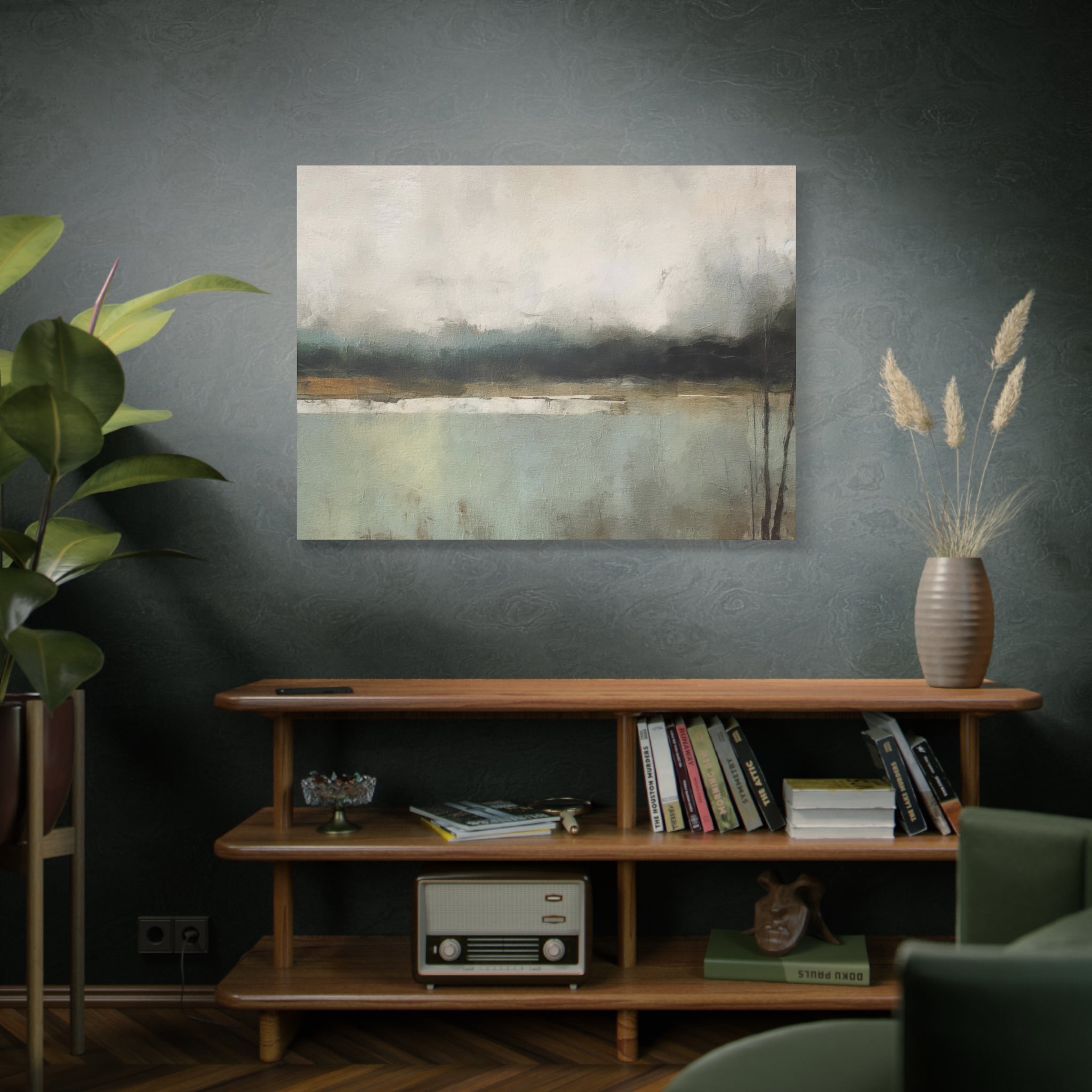 Abstract Coastal Horizon Matte Canvas Art — Stretched 1.25"