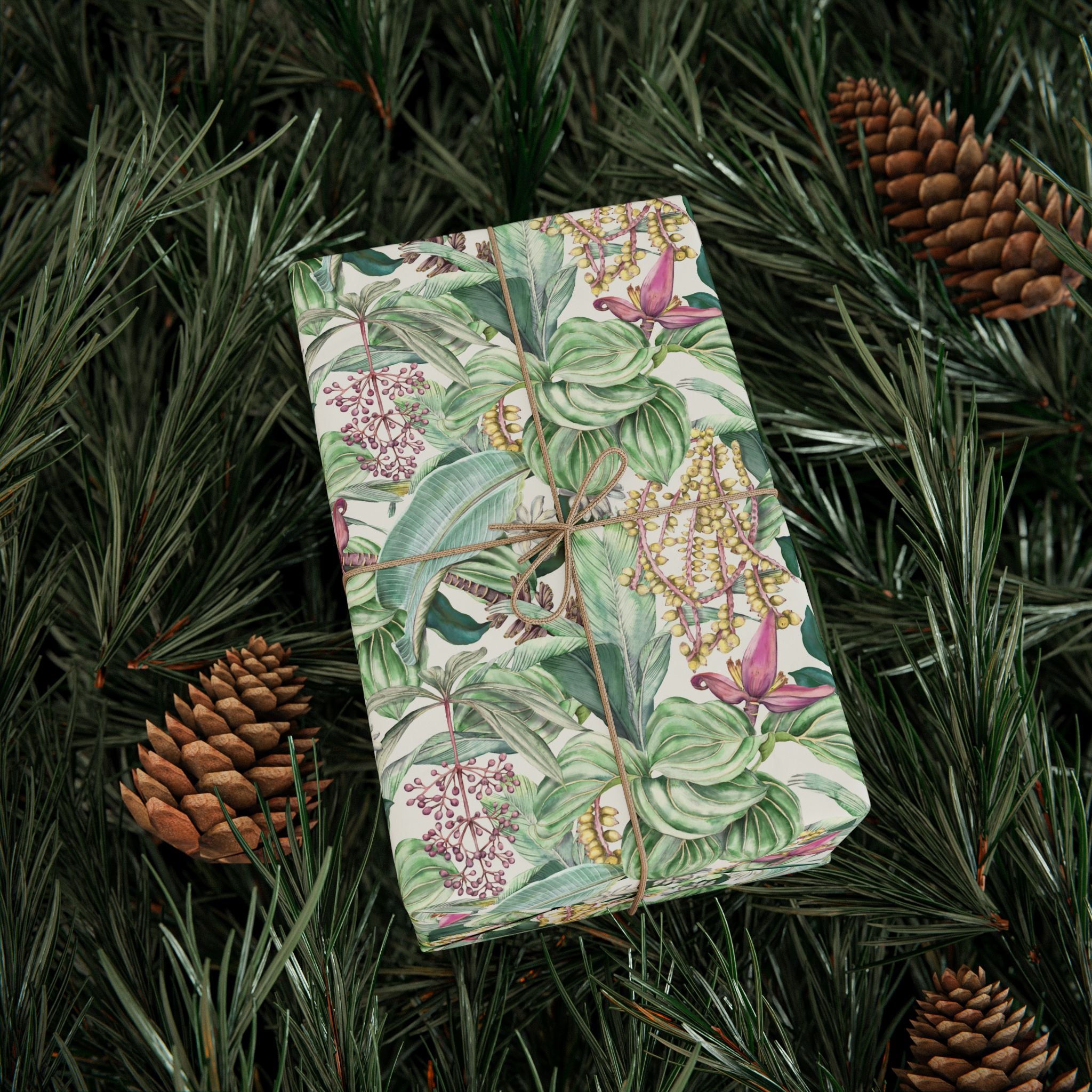 Floral Wrapping Papers, Jungle Botanical Gift Wrapping for the Holidays, Birthdays