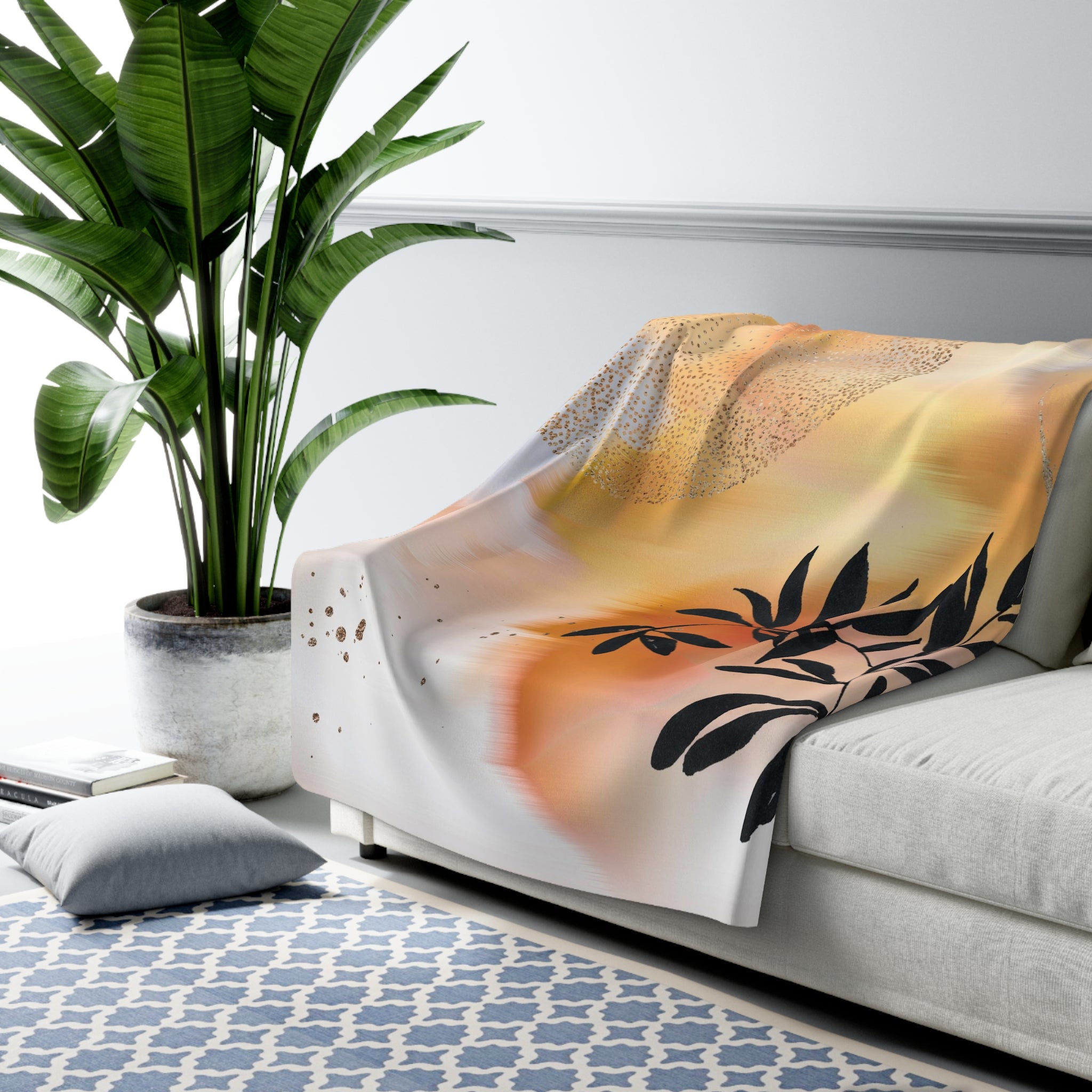 modern abstract cozy blanket