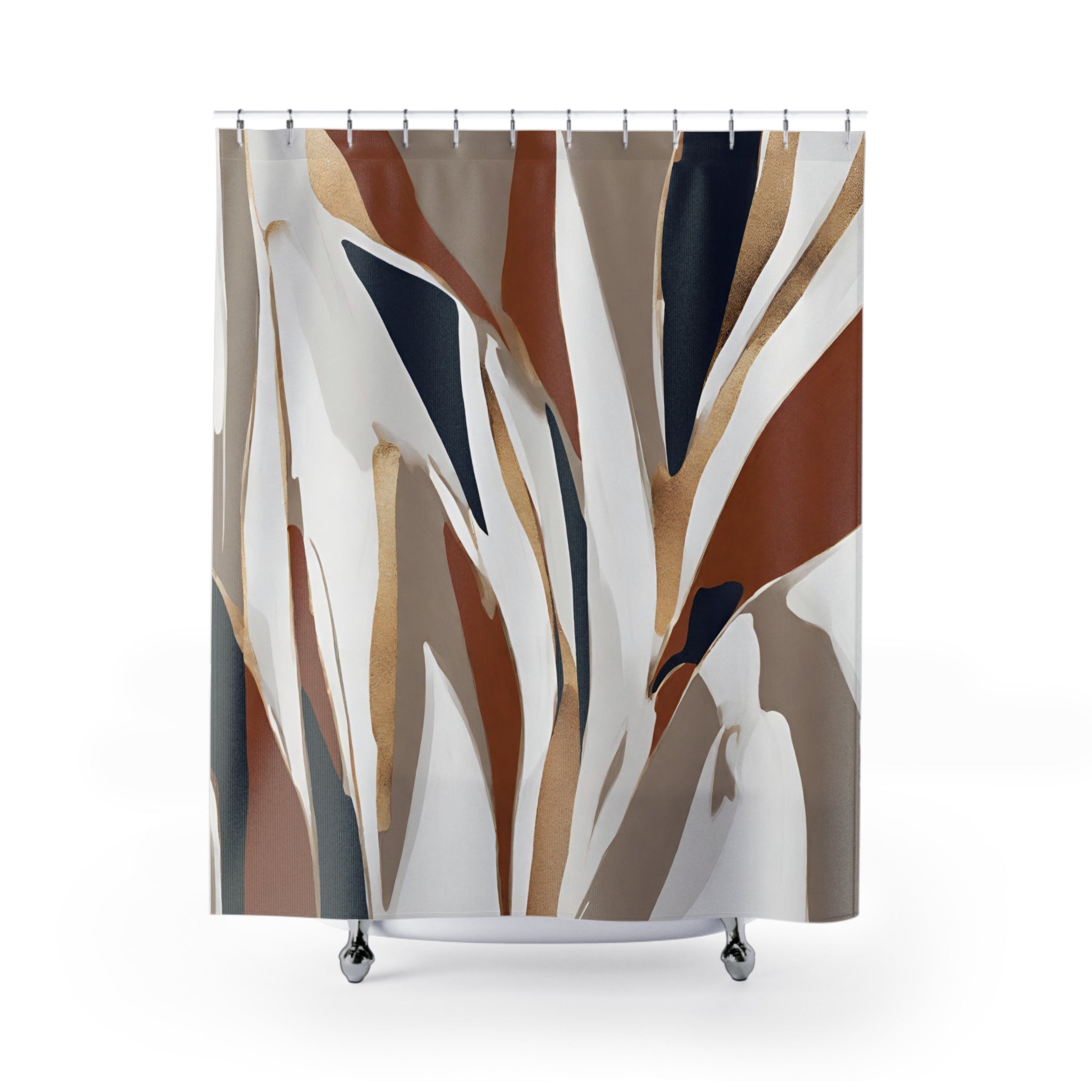 modern boho fabric shower curtain