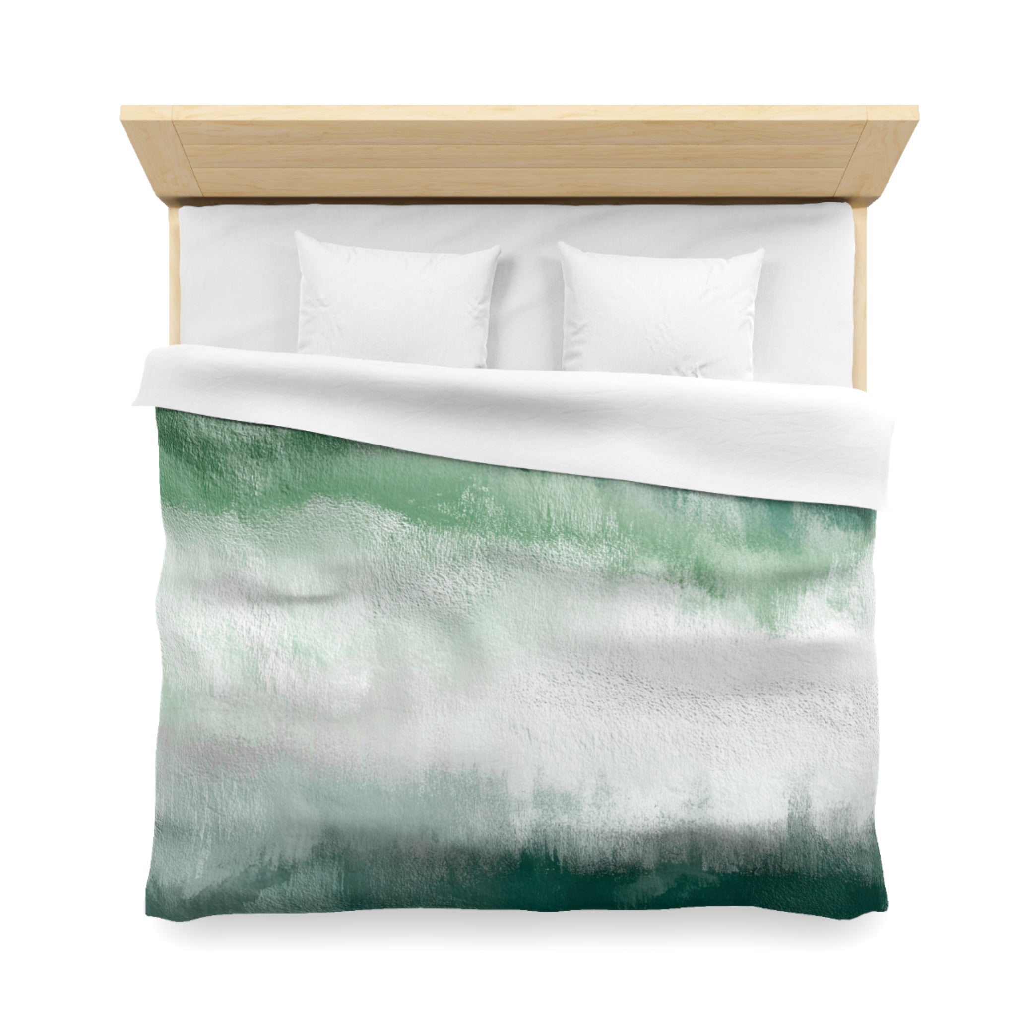 Ombre Duvet, Pillow Cover | White Green Bedroom Decor