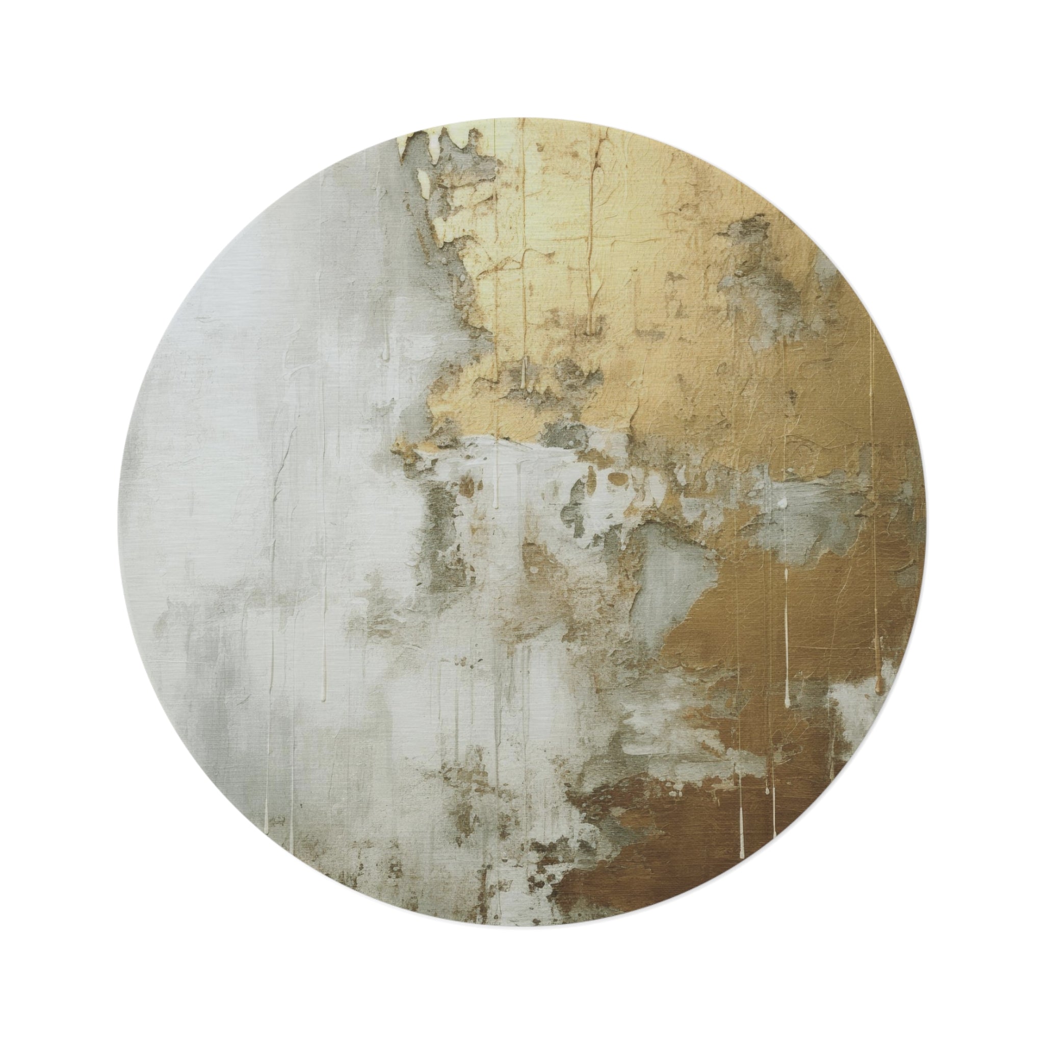 Abstract Area Rug | Rustic Grey, Muted Gold Slate