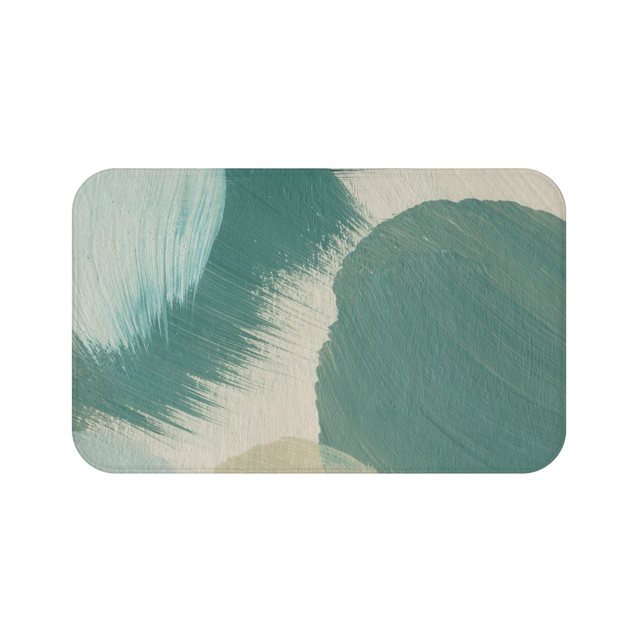 Abstract Bath Mat, Kitchen Mat | Sage Green, Beige Mat