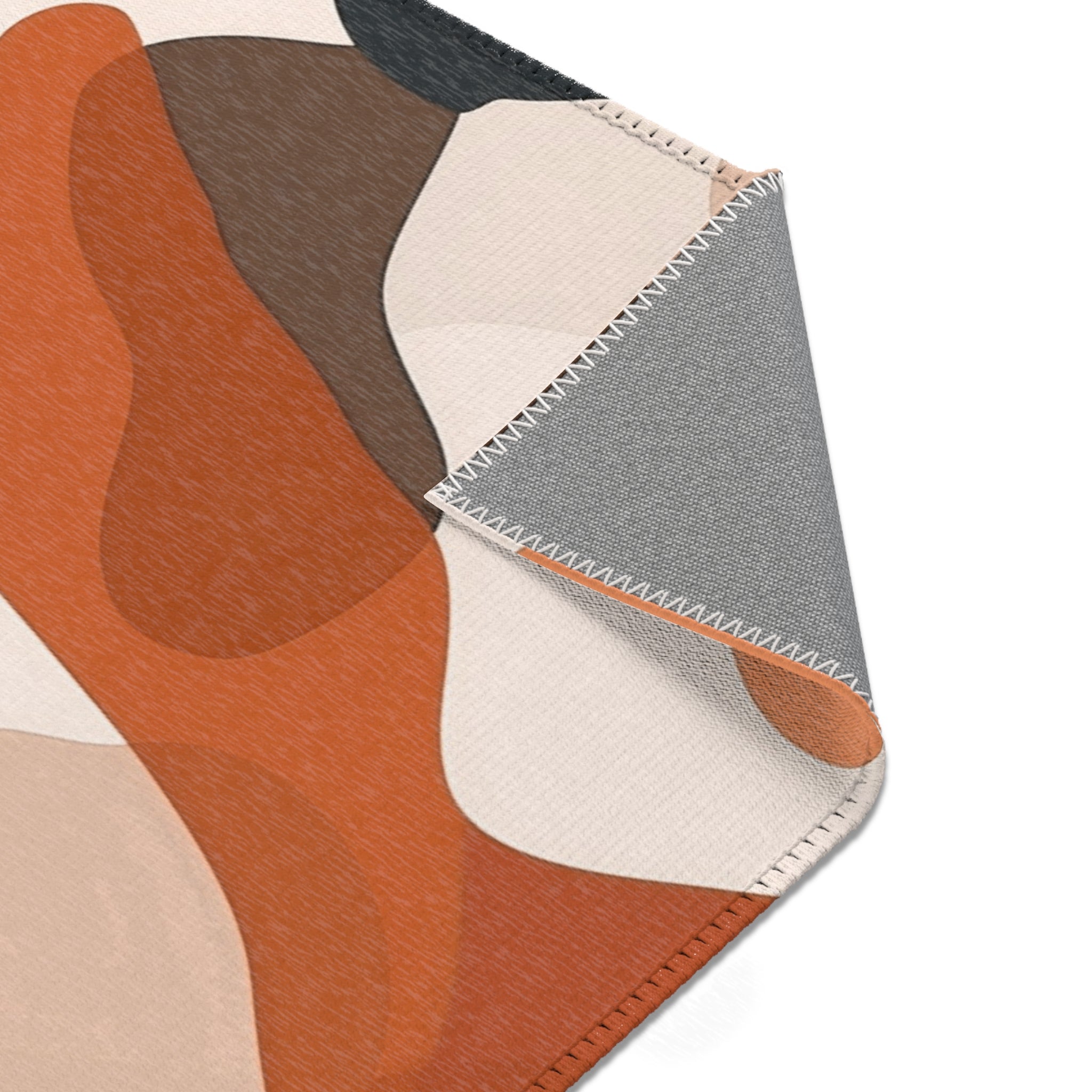 Abstract Area Rug | Colorful Camouflage Beige Rust Orange
