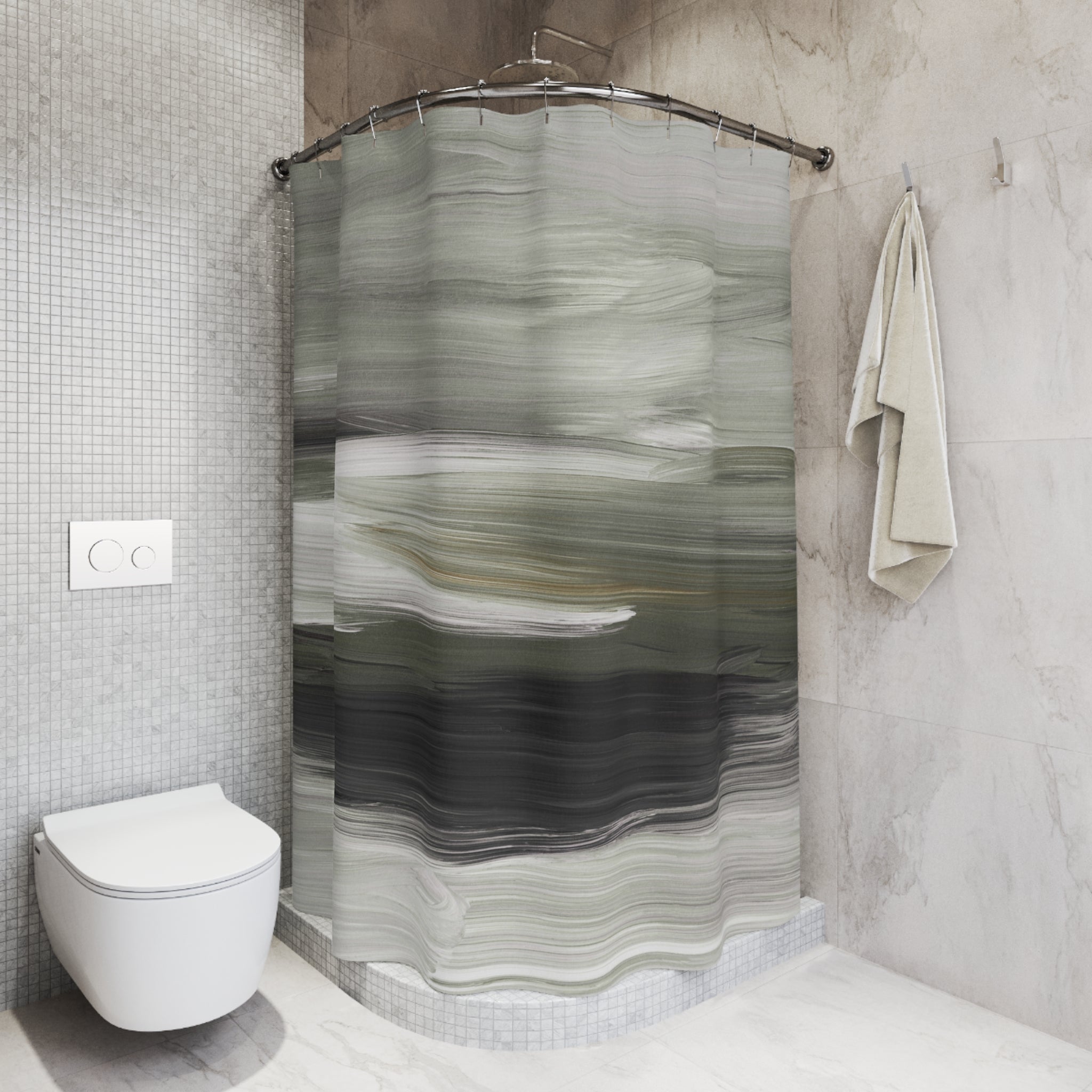 Aesthetic Shower Curtain | Modern Abstract Ombre