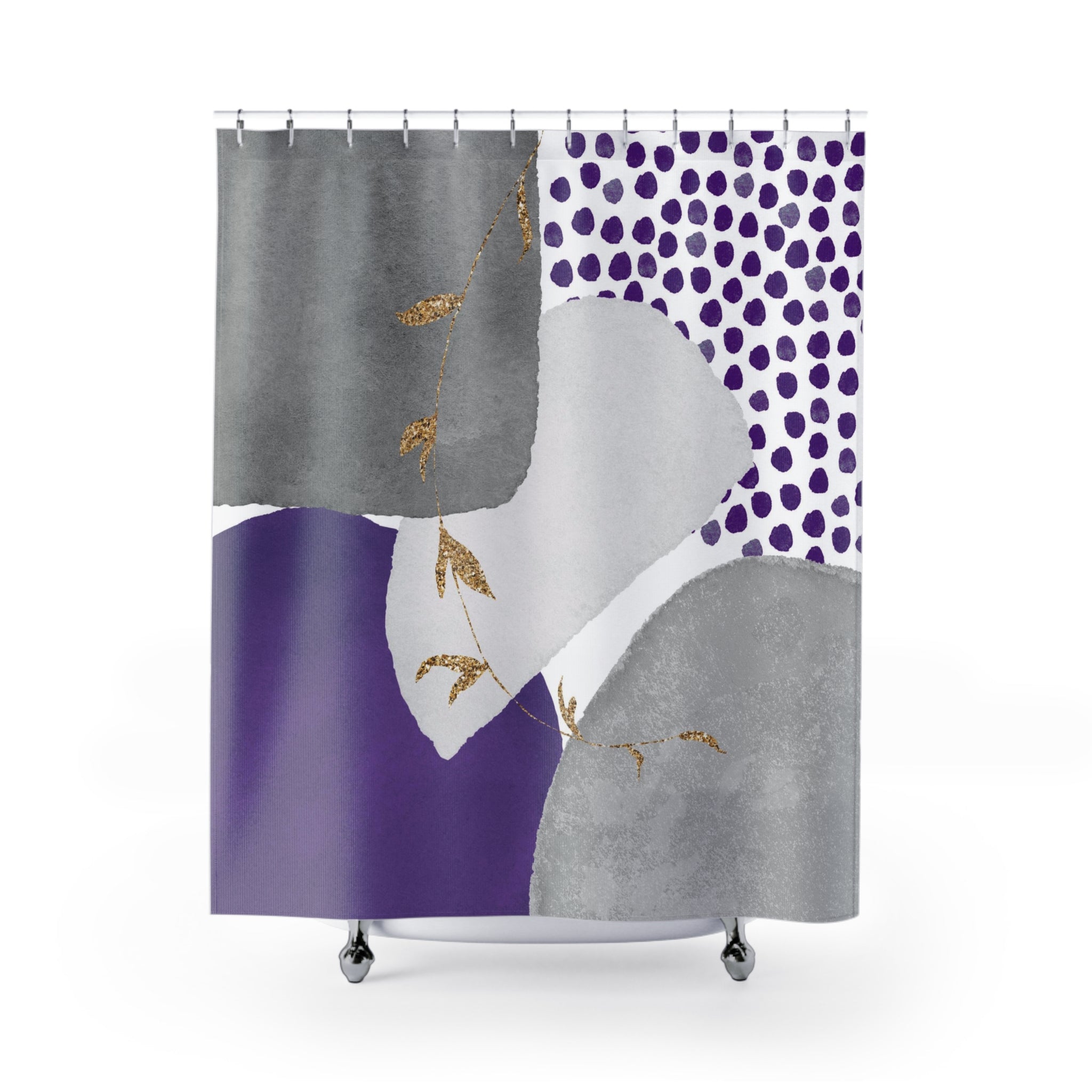 modern boho fabric shower curtain