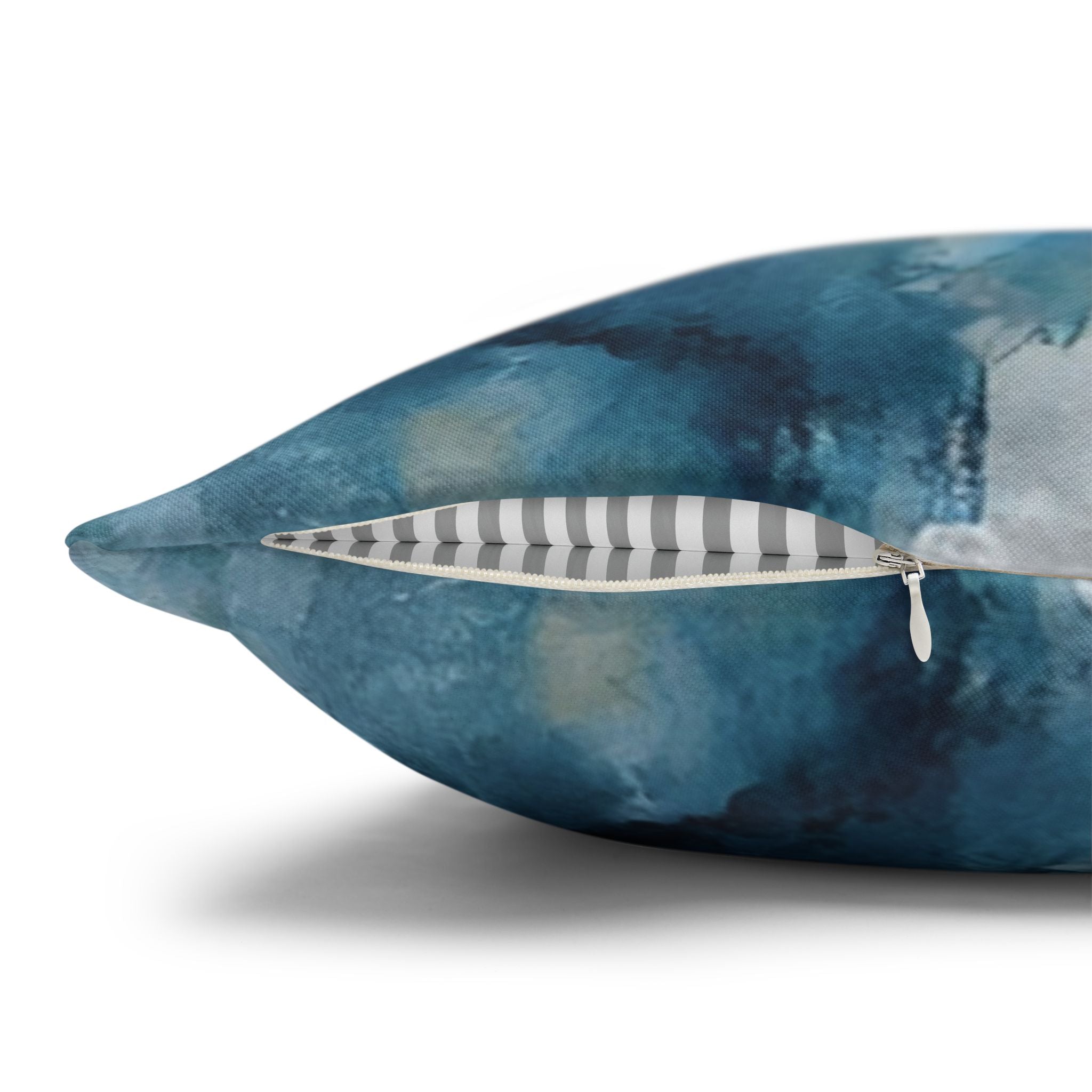 Mirrored Art Throw Pillow Cover | Kleidoscope Blue Beige