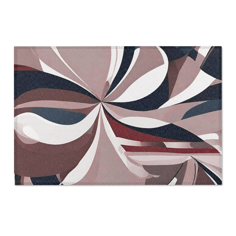 Abstract Large Area Rug | Colorful Accent Rug, Blush Pink, Brown White Black