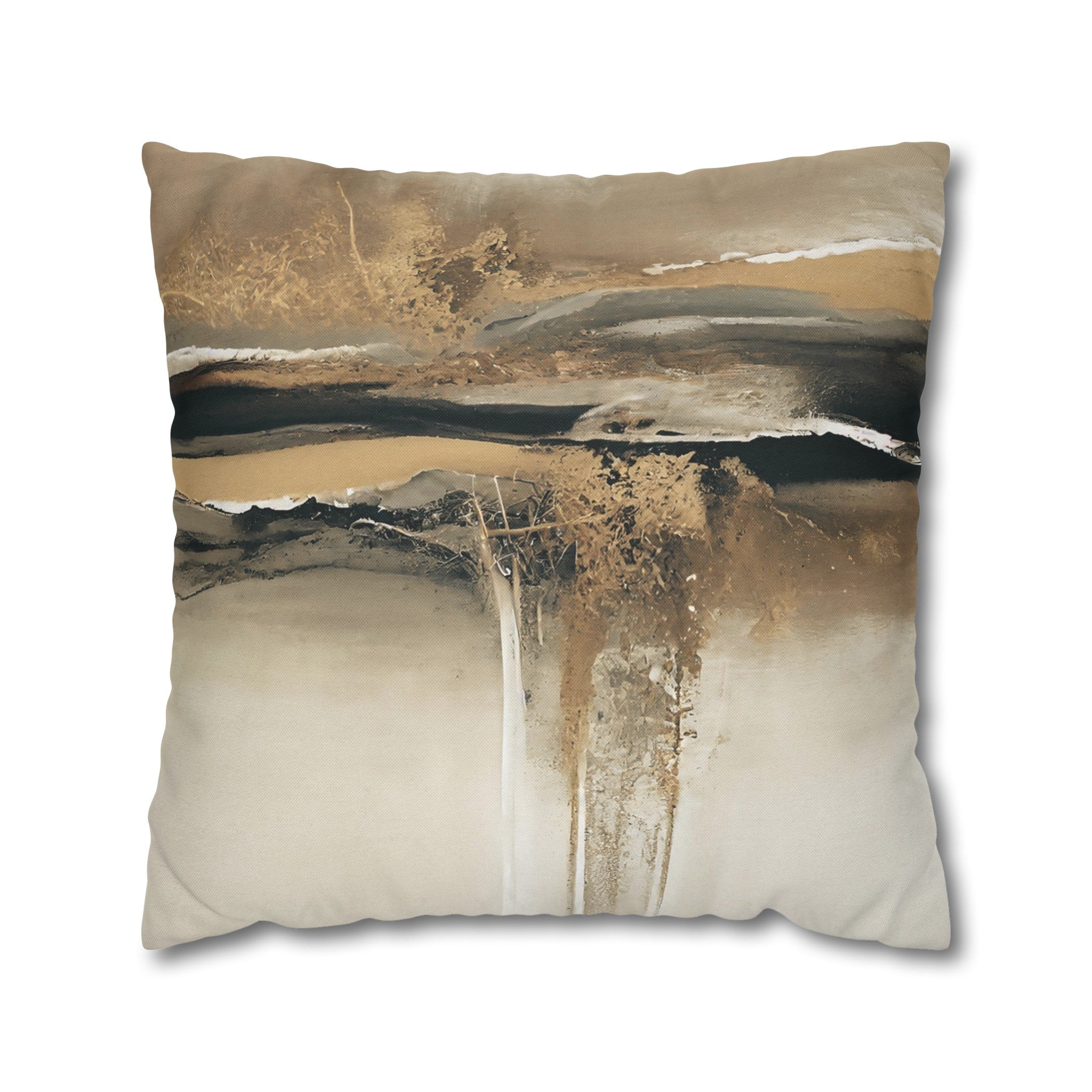 Abstract Pillow Cover | Modern Ombre, Blue Beige, Grey