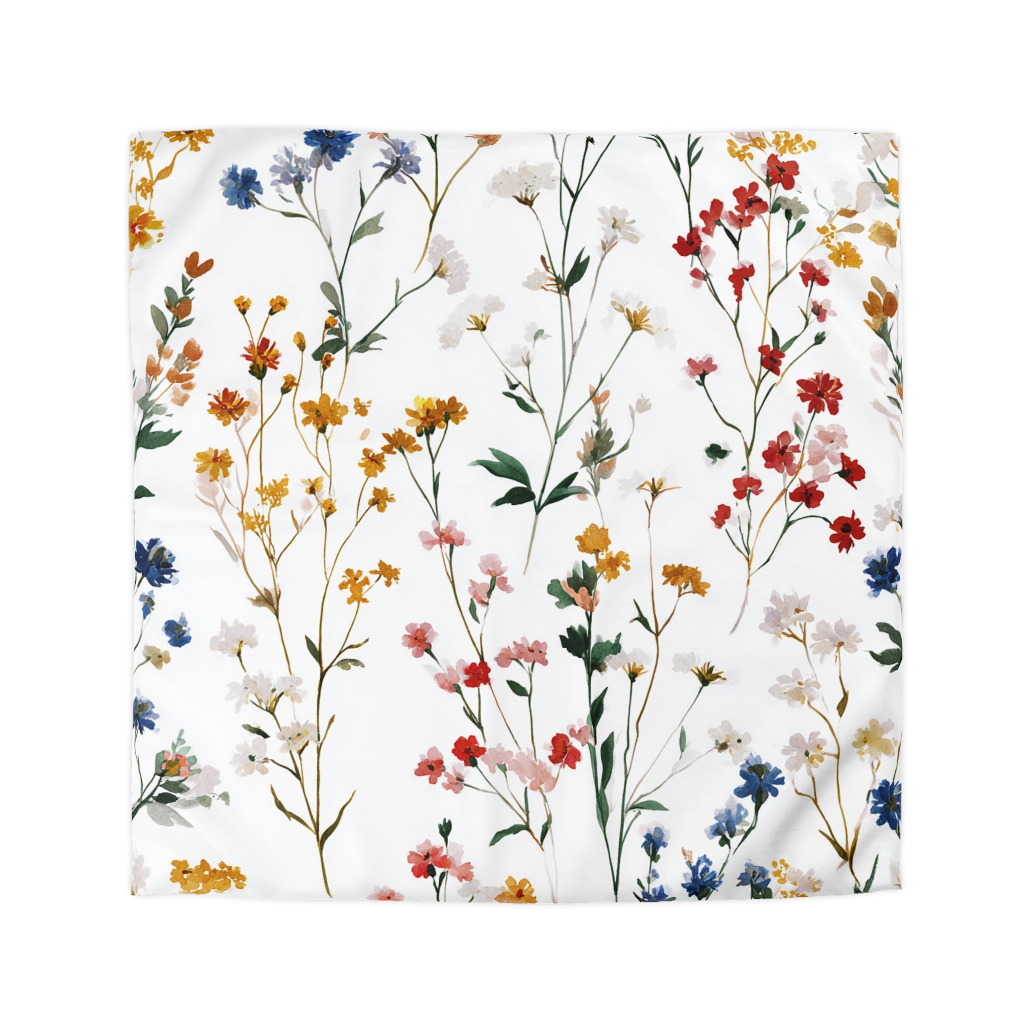 Floral Modern Duvet, Pillow Cover | White Pink Bedroom Decor