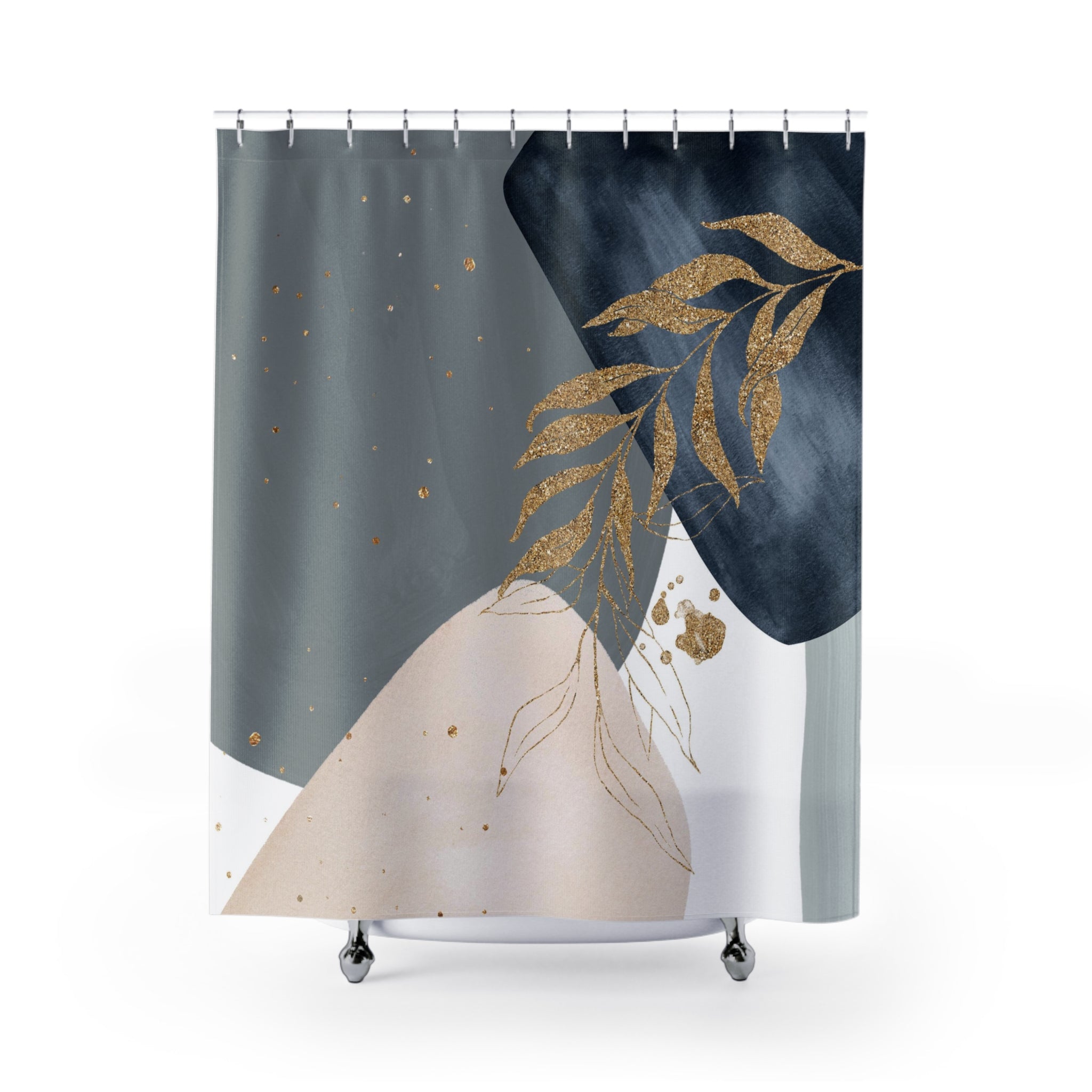 modern boho fabric shower curtain