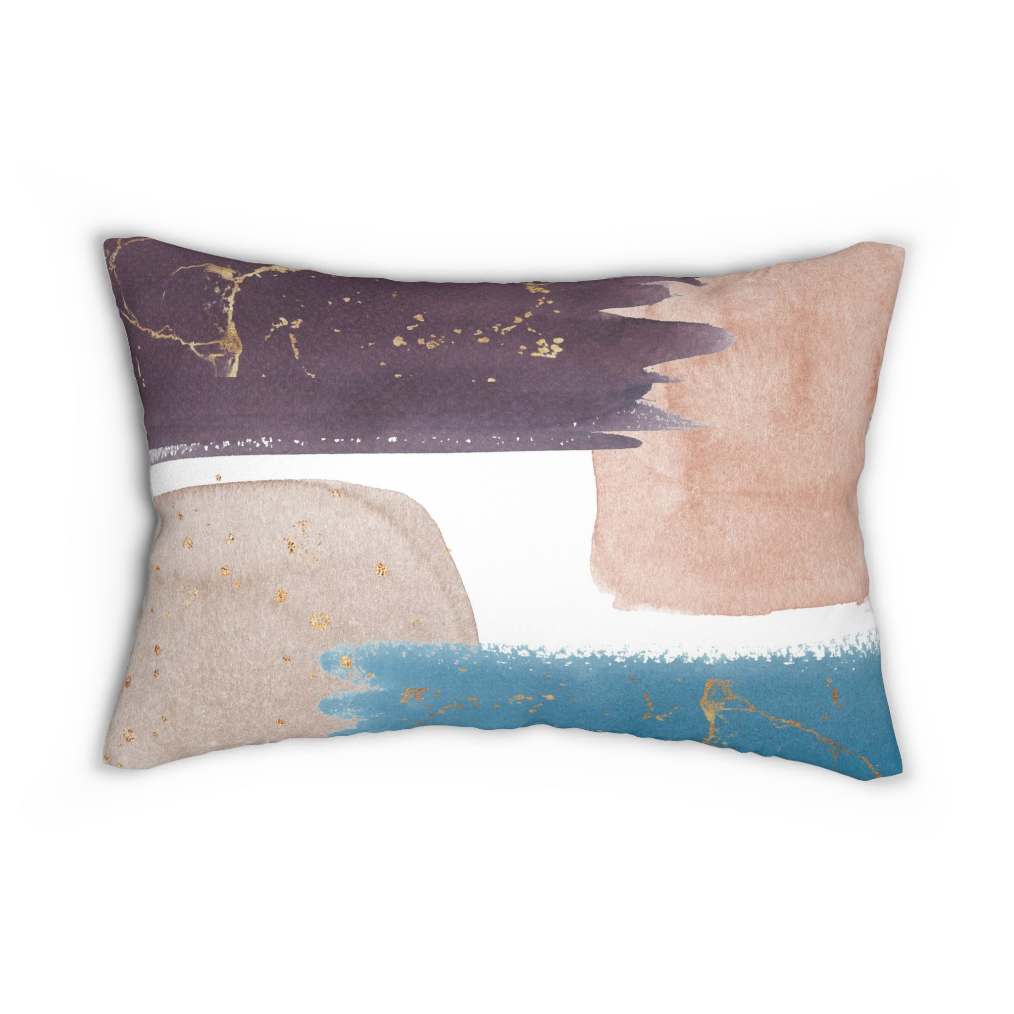 Abstract Lumbar Pillow | Watercolor Mauve Purple Blue