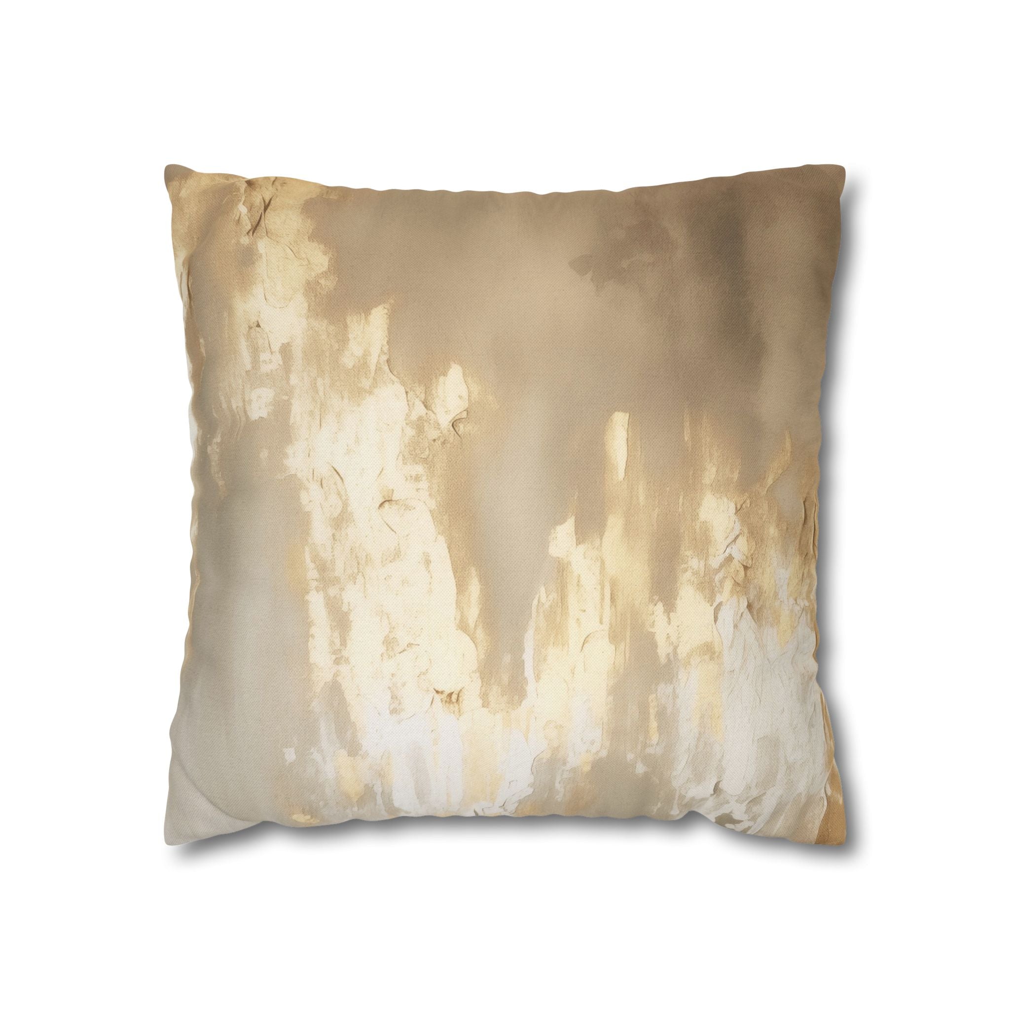 Abstract Pillow Cover | Beige Muted Gold Ombre