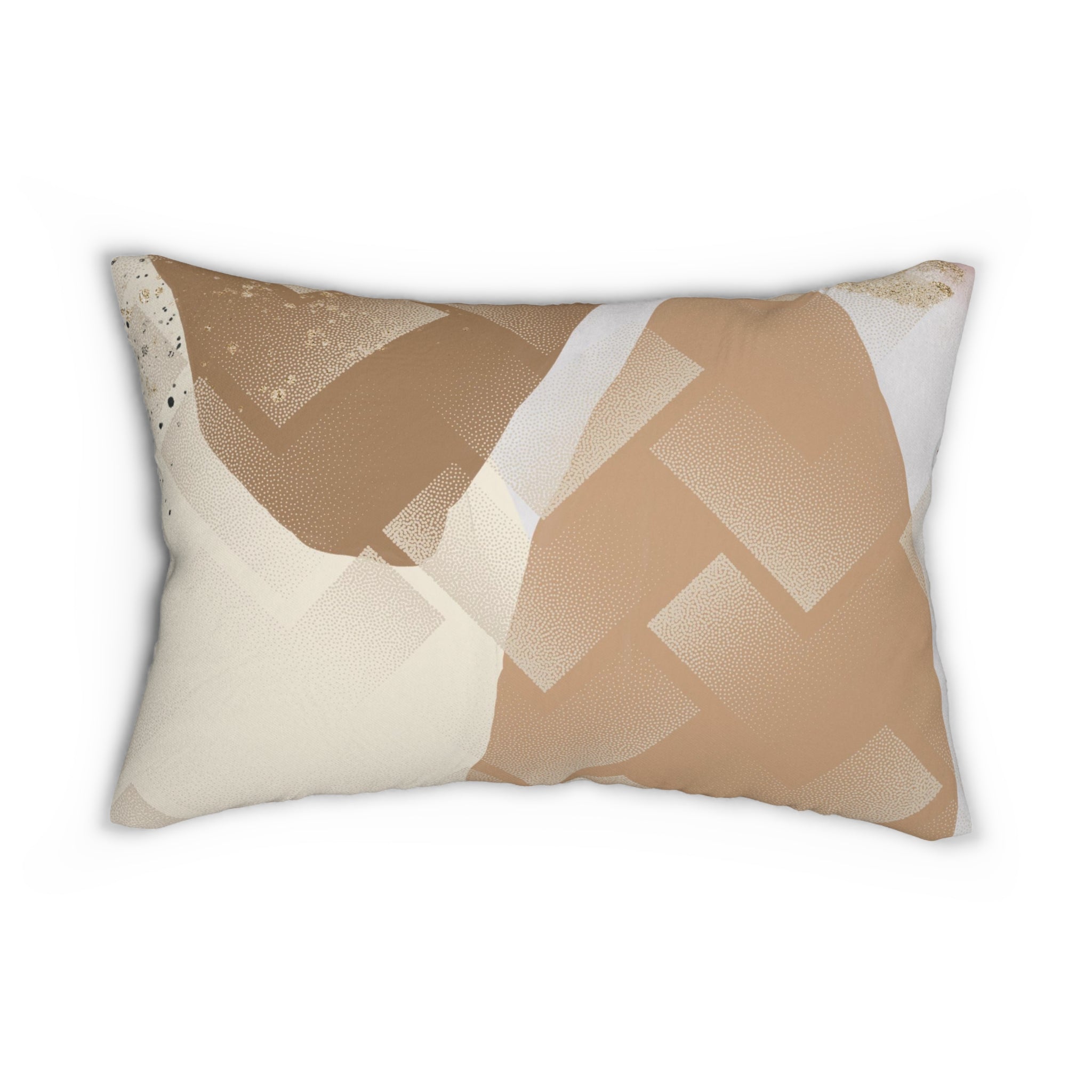 Abstract Lumbar Pillow | Beige brown Gold