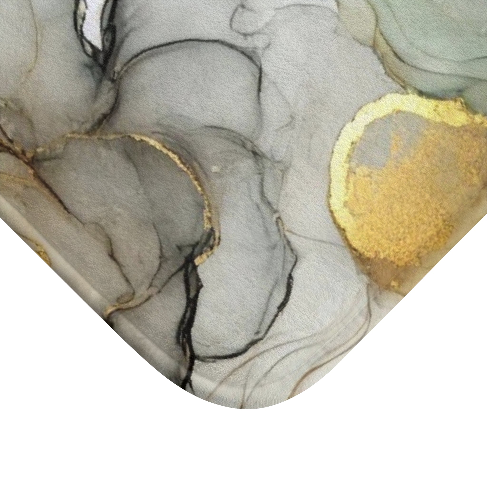 Abstract Bath Mat | Beige Green Watercolor Kitchen Mat