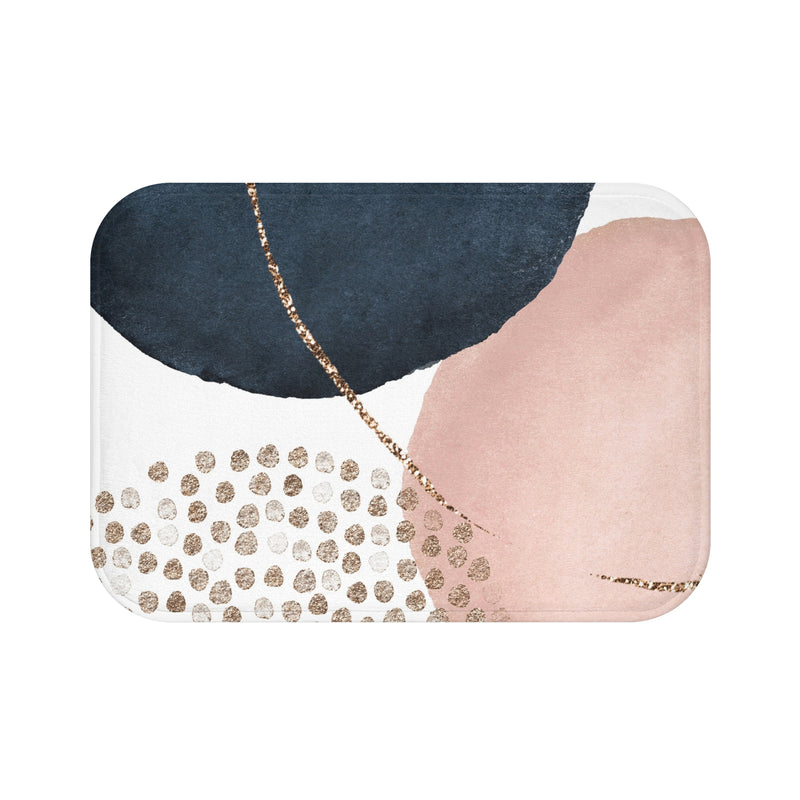 Abstract Bath Mat, Kitchen Mat | Blush Pink, Navy Blue, White Mat