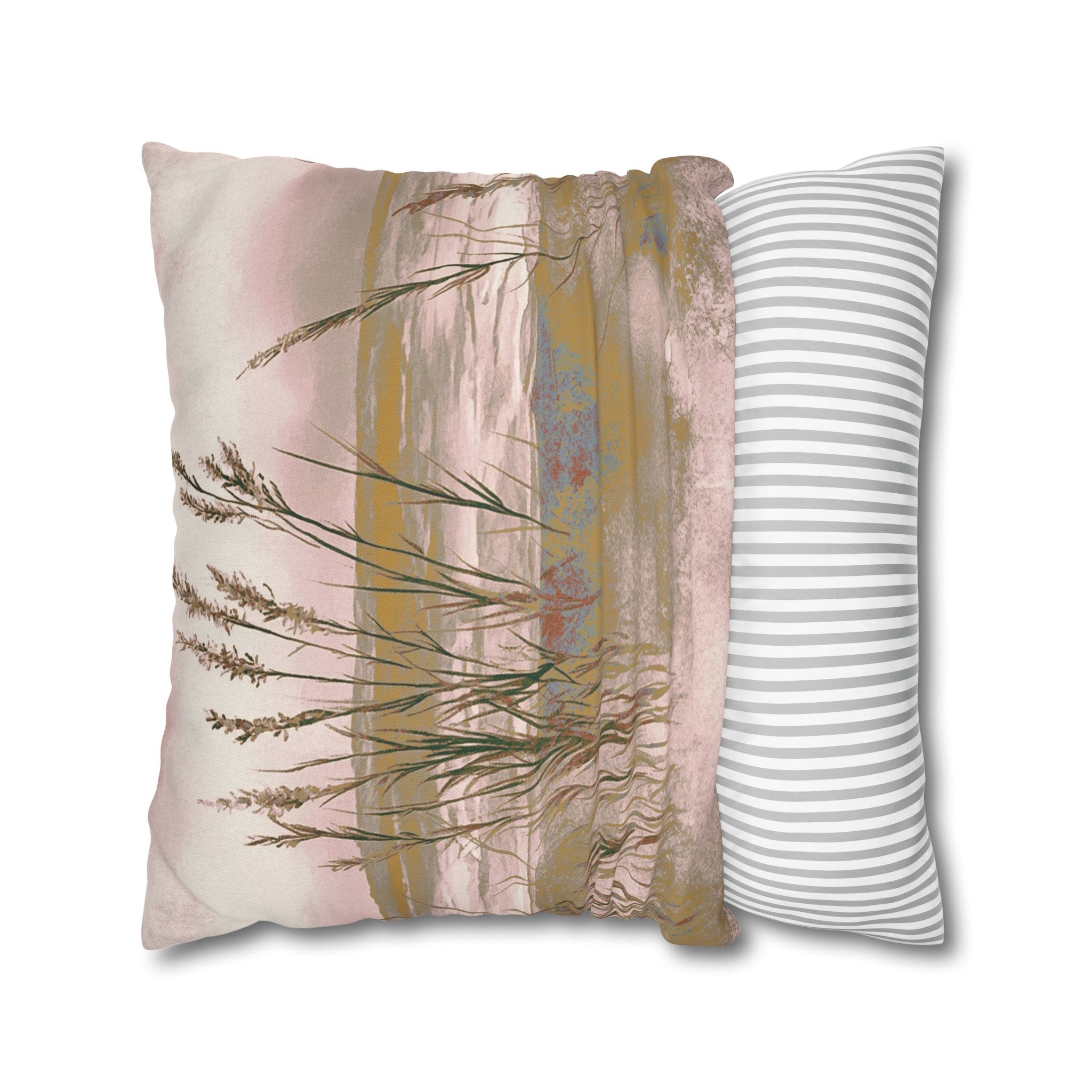 Landscape Throw Pillow Cover, Abstract Nature Modern Organic Decor Cushion