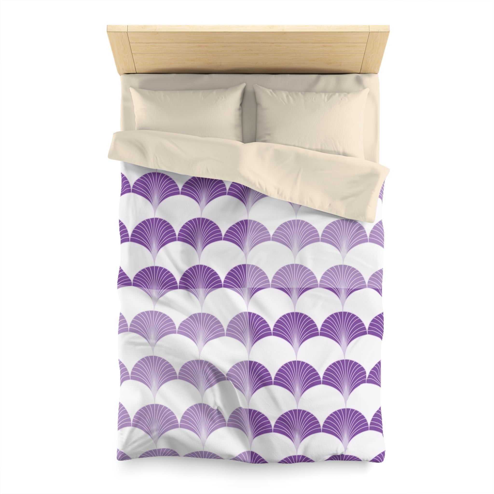 Art Deco Duvet Cover | Fan, Lavender Purple, White