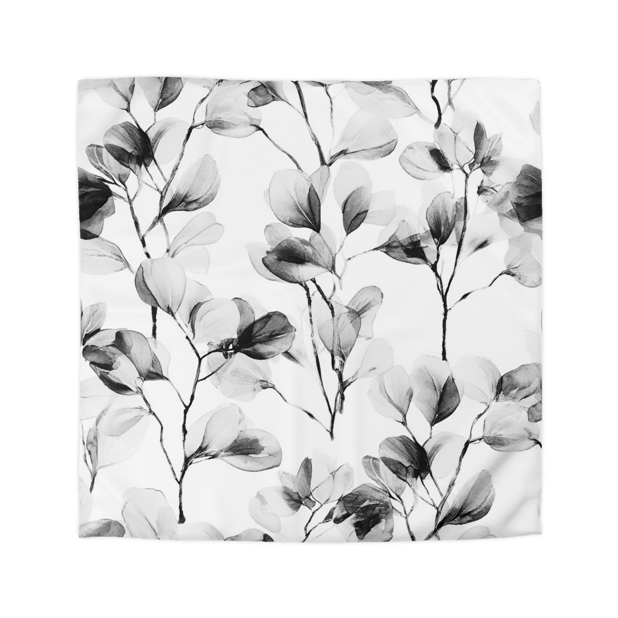 Floral Duvet, Pillow Cover | White Grey Bedroom Decor