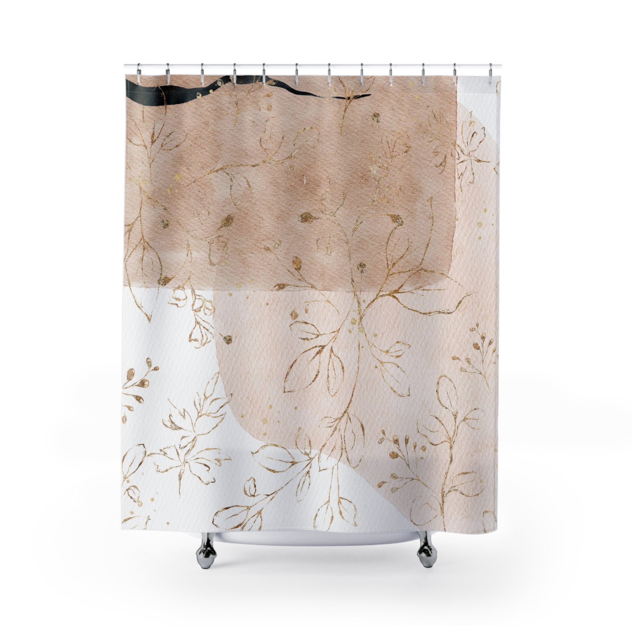 modern boho fabric shower curtain