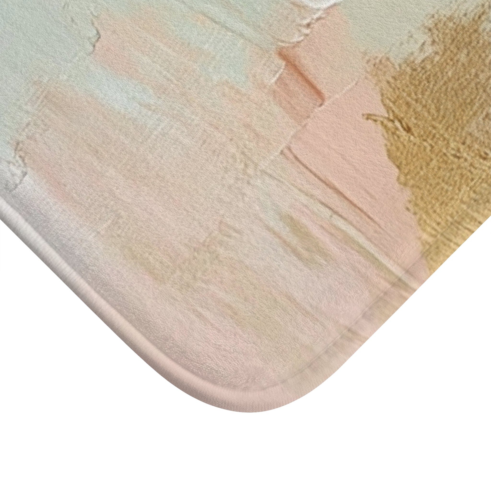 Abstract Bath Mat | Green Watercolor Geometric Kitchen Mat