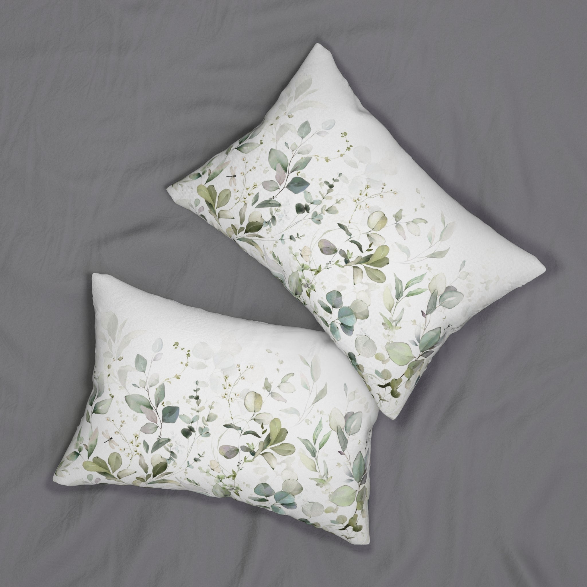 Floral Lumbar Pillow | Sage Green Eucalyptus Leaves