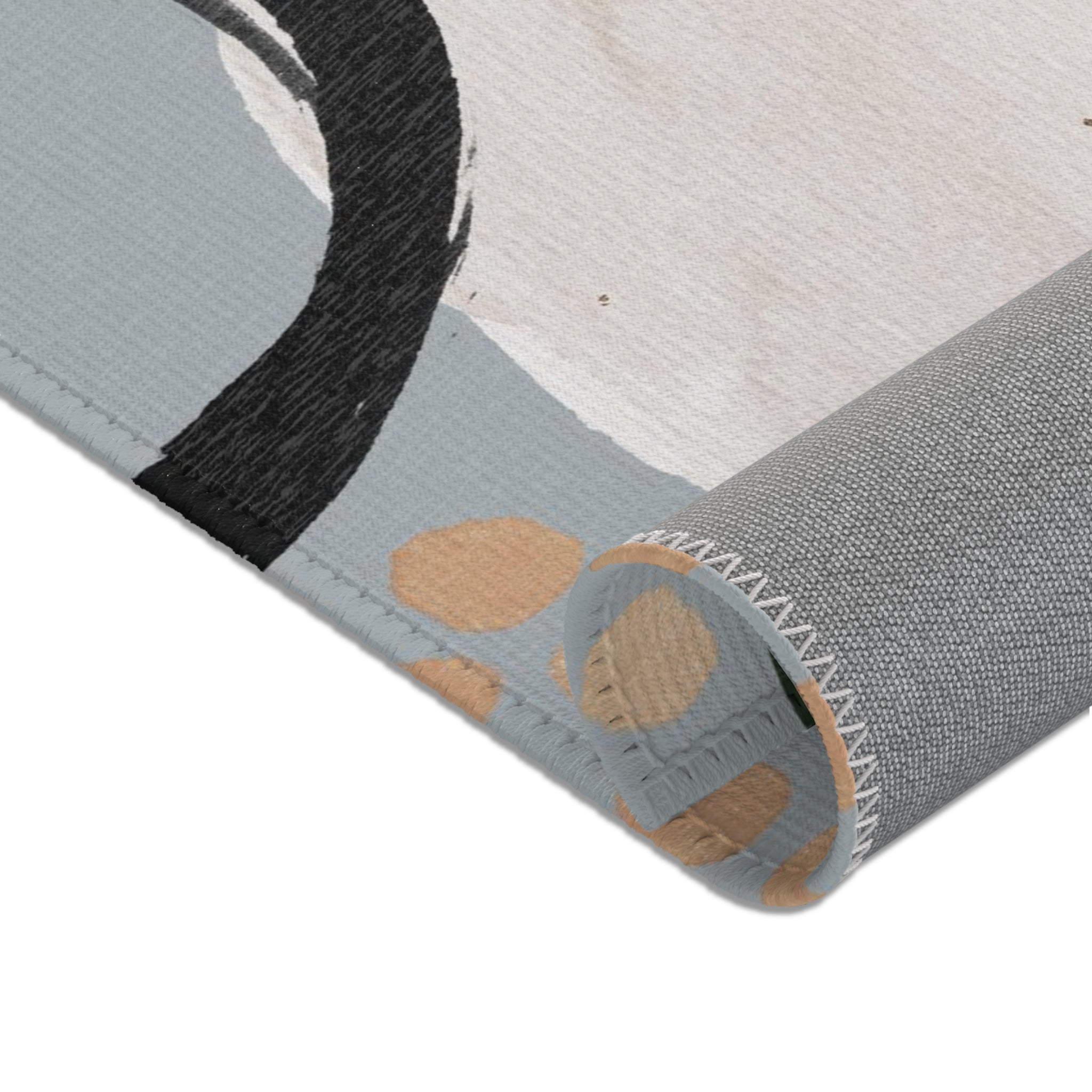 Area Rugs, Grey Black Ivory Green Beige Abstract Watercolor