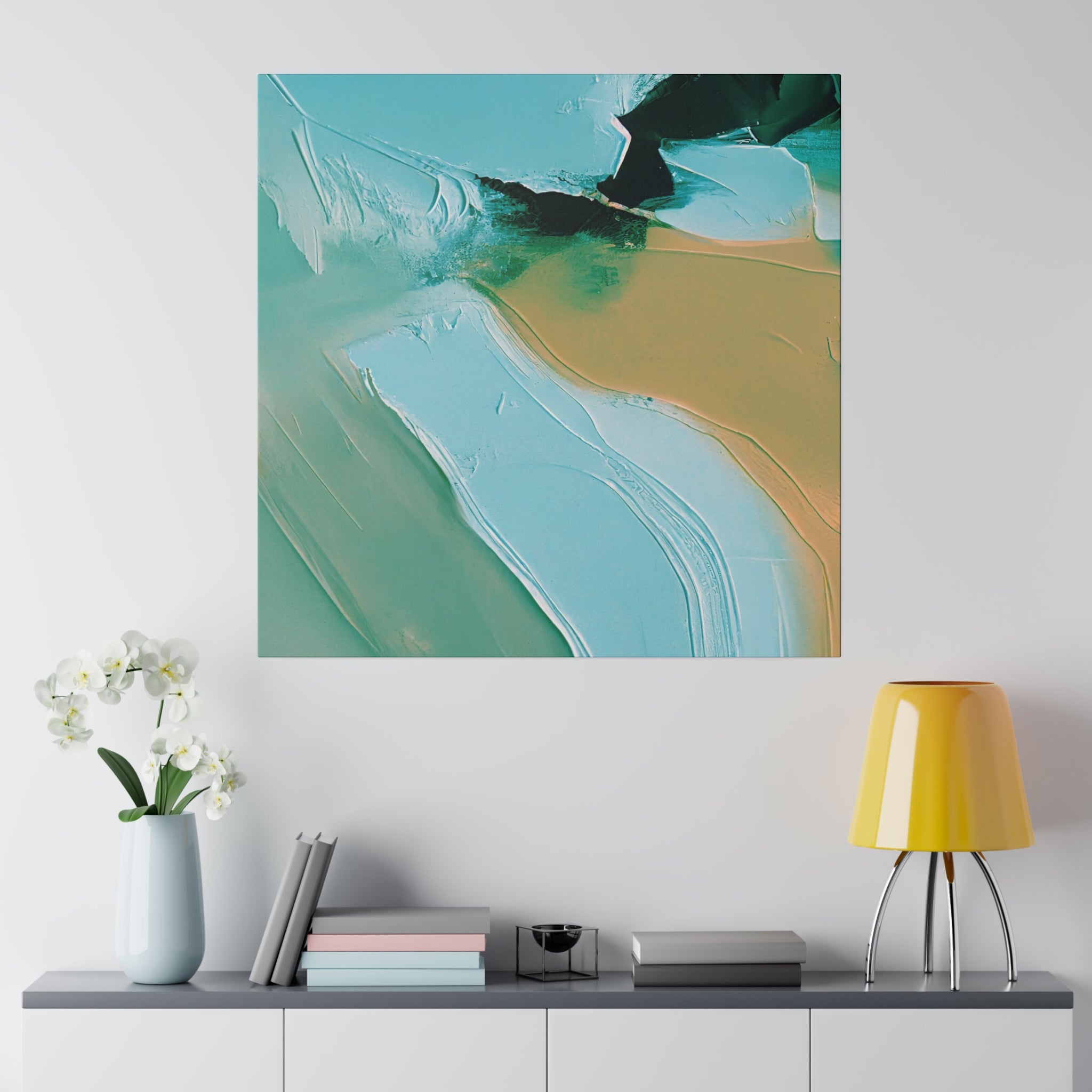 Canvas Wall Art | Earthy Beige Blue Green Wall Artwork