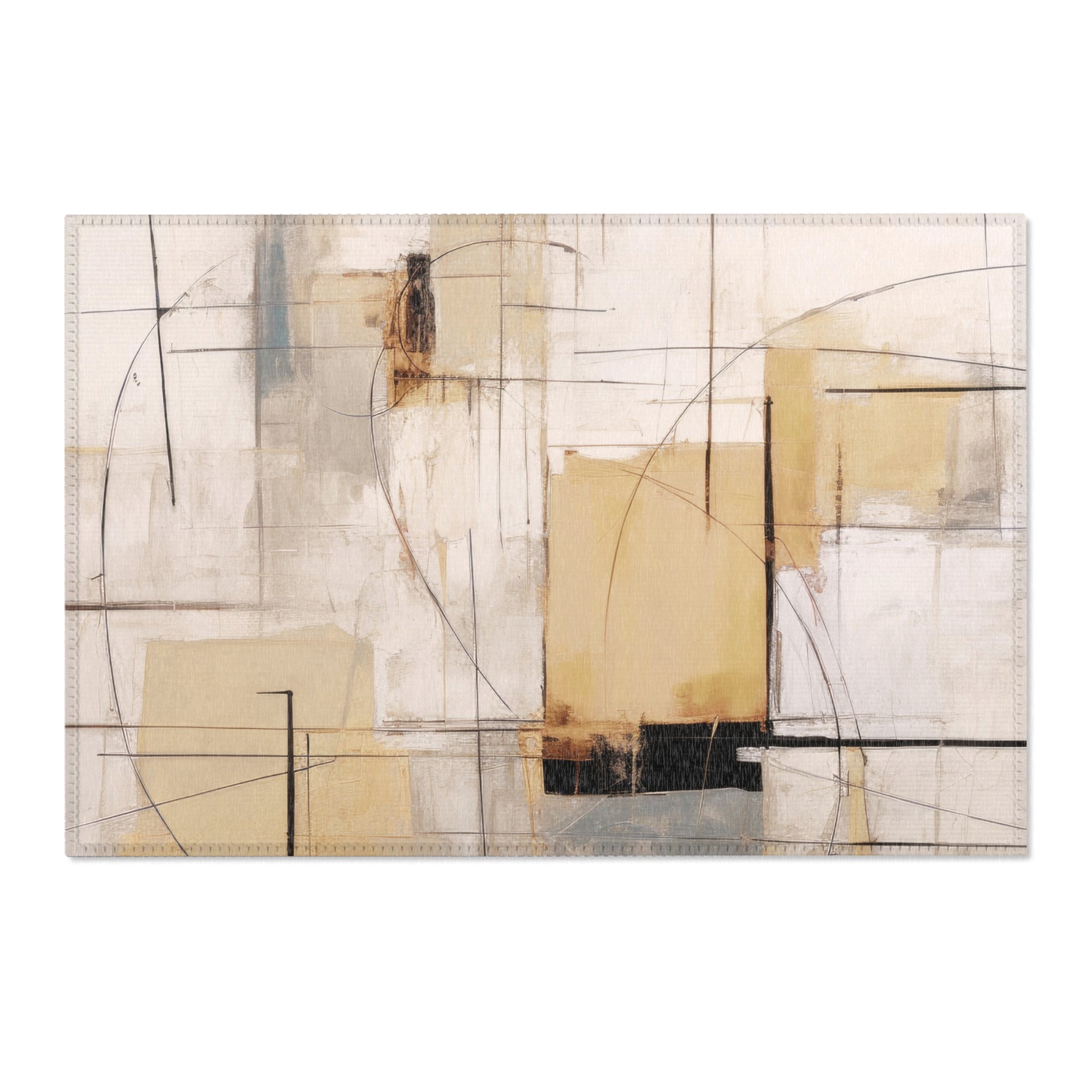 Modern Area Rug | Abstract Blush Pink, Beige