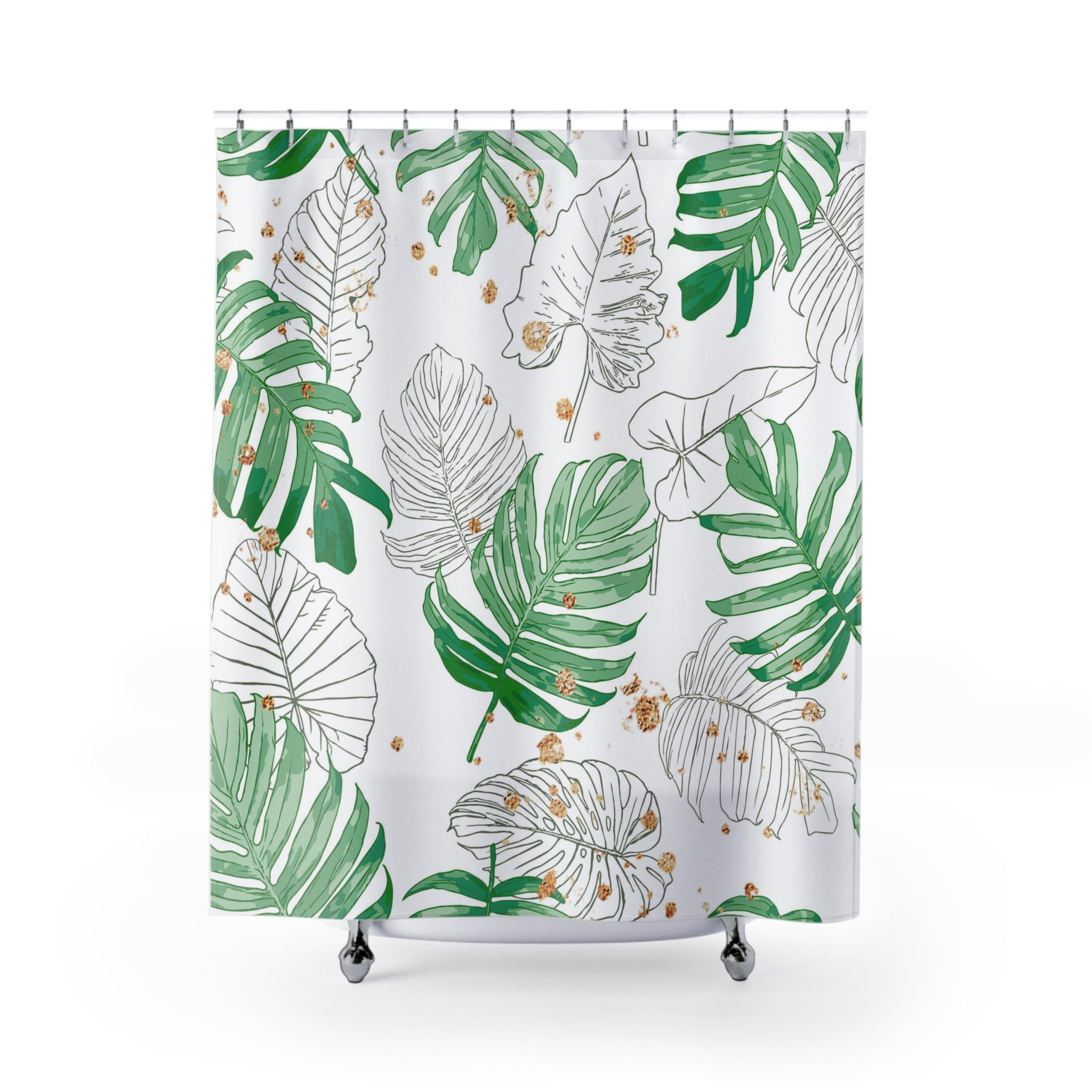 modern boho fabric shower curtain