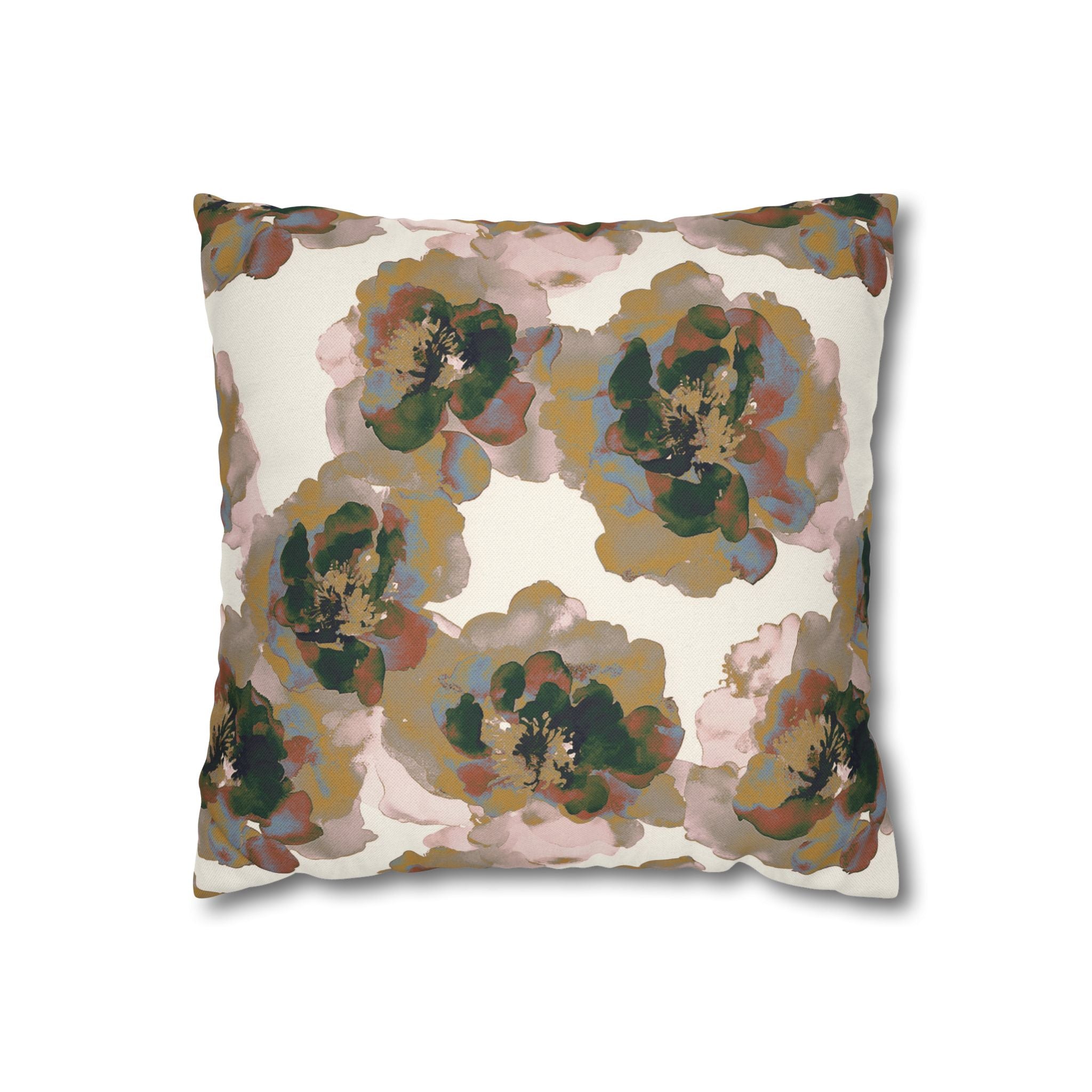 Floral Throw Pillow Cover, Grandmillenial Botanical Modern Organic Decor Cushion